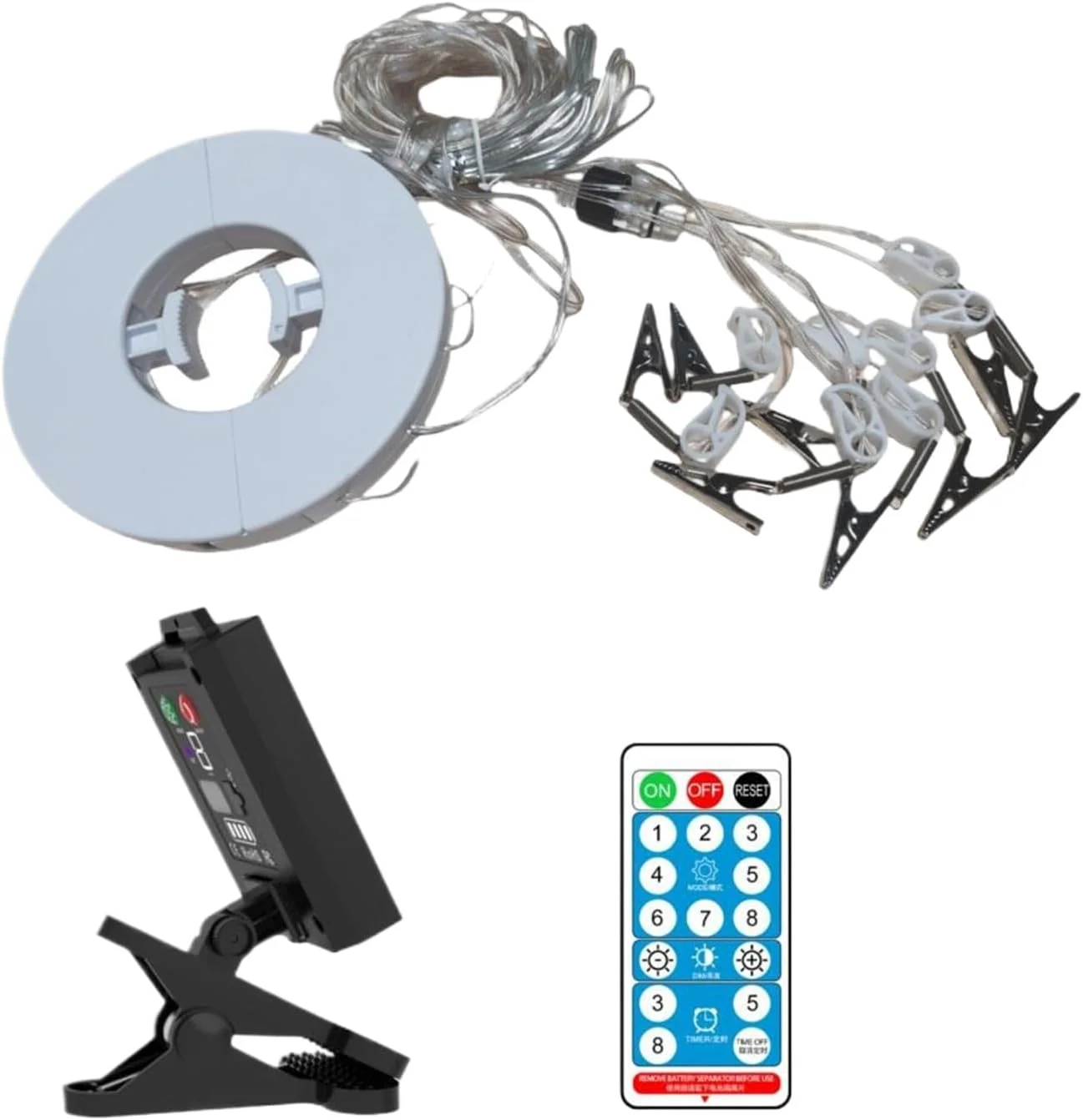 چراغ چتری فضای باز - چراغ های LED خورشیدی زیر چتری، نورپردازی ضد آب با 8 حالت برای کمپینگ در فضای باز، حیاط خلوت، استخر، ایوان، مهمانی ساحلی، سایبان