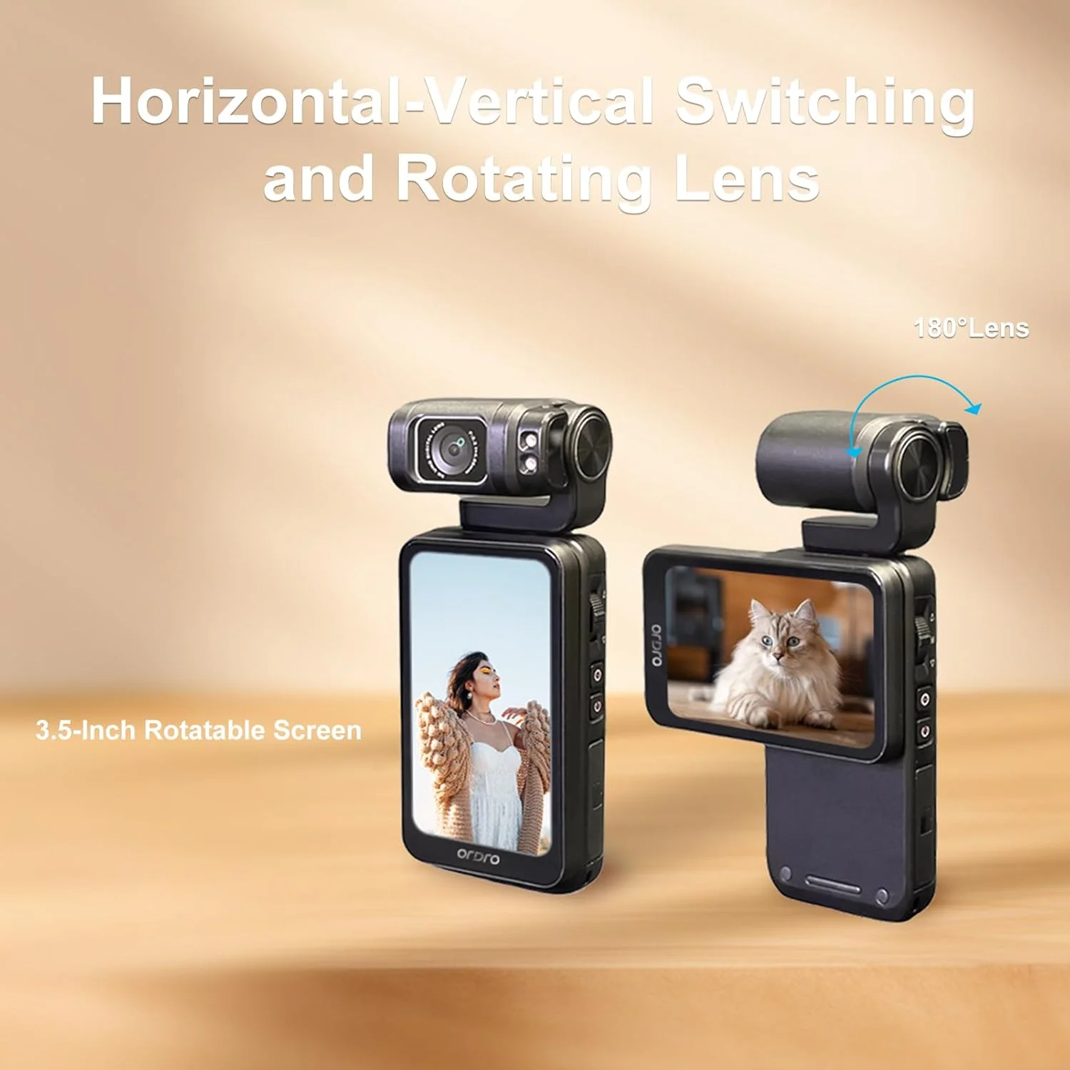 ORDRO - دوربین فیلمبرداری 5K، دوربین دیجیتال دستی M3 48MP UHD 4K/60fps، صفحه نمایش IPS چرخان 3.5 اینچی، باتری 3250mAh، دوربین دید در شب WiFi IR با کارت 64G برای ORDRO - دوربین فیلمبرداری 5K، دوربین دیجیتال دستی M3 48MP UHD 4K/60fps، صفحه نمایش IPS چرخان 3.5 اینچی، باتری 3250mAh، دوربین دید در شب WiFi IR با کارت 64G برای