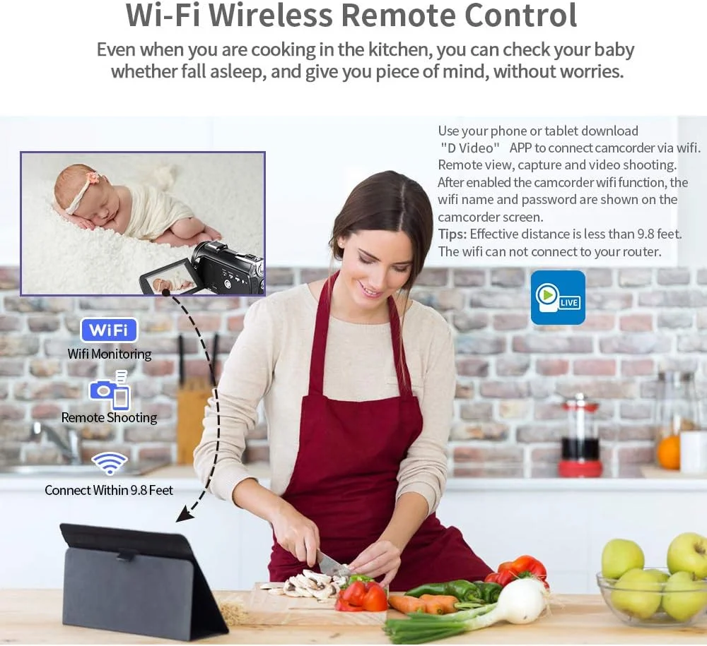 دوربین فیلمبرداری 4K ORDRO، دوربین فیلمبرداری HD 1080P 60FPS برای تولید ولاگ، دوربین فیلمبرداری دید در شب IR با WiFi به همراه کارت SD 64 گیگابایتی، میکروفون، چراغ LED، لنز واید انگل، نگهدارنده دستی و کیف حمل دوربین فیلمبرداری 4K ORDRO، دوربین فیلمبرداری HD 1080P 60FPS برای تولید ولاگ، دوربین فیلمبرداری دید در شب IR با WiFi به همراه کارت SD 64 گیگابایتی، میکروفون، چراغ LED، لنز واید انگل، نگهدارنده دستی و کیف حمل