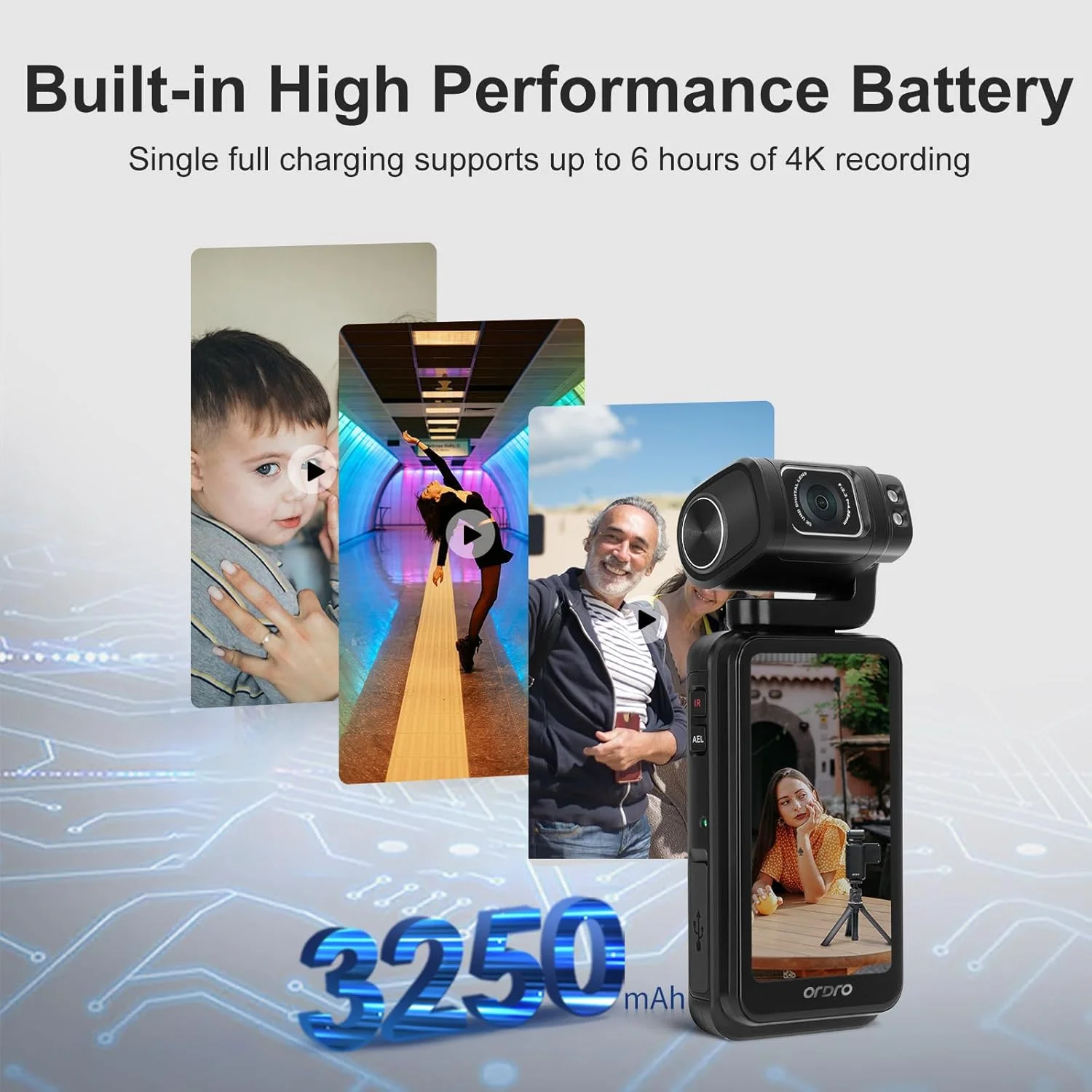 ORDRO - دوربین فیلمبرداری 5K، دوربین دیجیتال دستی M3 48MP UHD 4K/60fps، صفحه نمایش IPS چرخان 3.5 اینچی، باتری 3250mAh، دوربین دید در شب WiFi IR با کارت 64G برای ORDRO - دوربین فیلمبرداری 5K، دوربین دیجیتال دستی M3 48MP UHD 4K/60fps، صفحه نمایش IPS چرخان 3.5 اینچی، باتری 3250mAh، دوربین دید در شب WiFi IR با کارت 64G برای