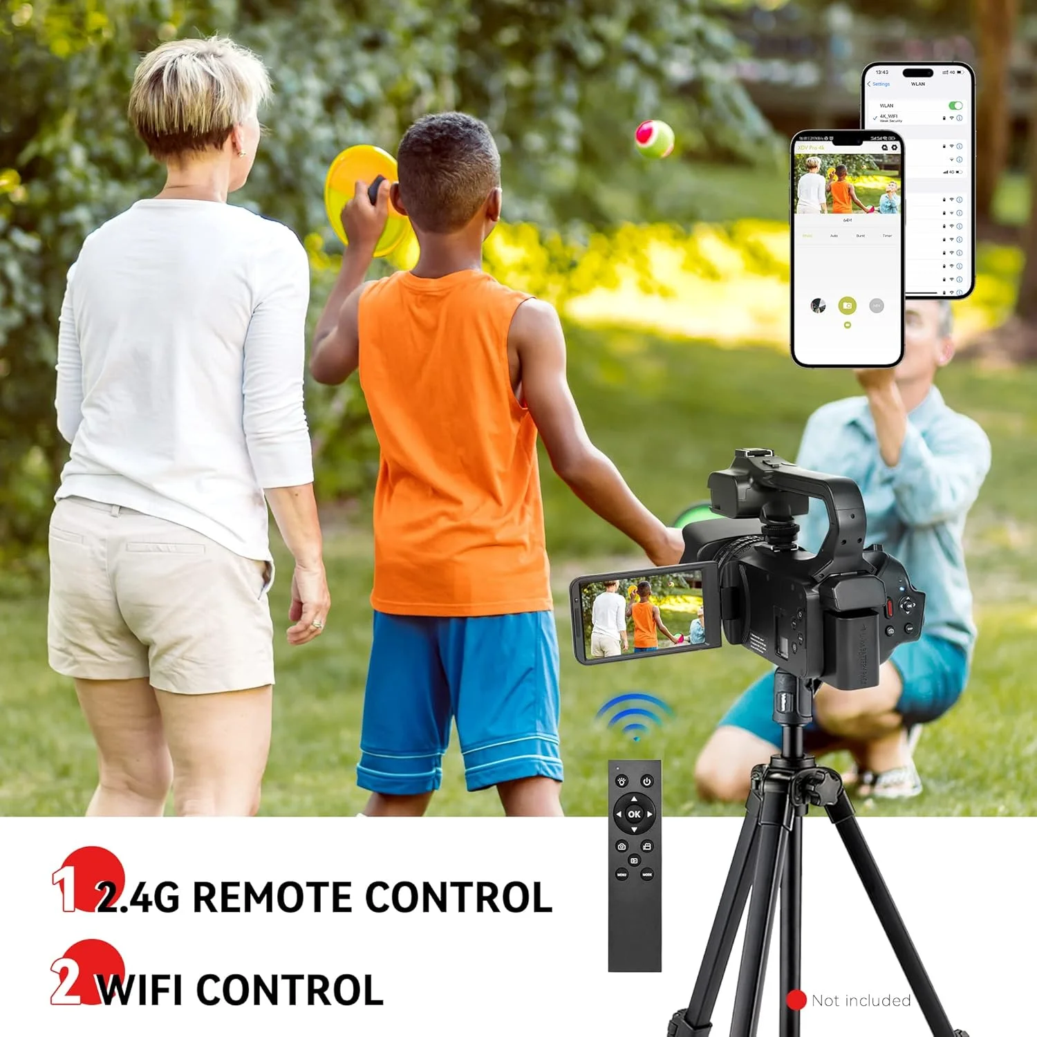 دوربین فیلمبرداری 4K UHD مدل OIEXI با زوم دیجیتال 18X، دوربین دیجیتال 64 مگاپیکسلی، صفحه لمسی چرخان 4 اینچی، کارت SD 64 گیگابایتی، میکروفون، کنترل از راه دور، باتری بادوام