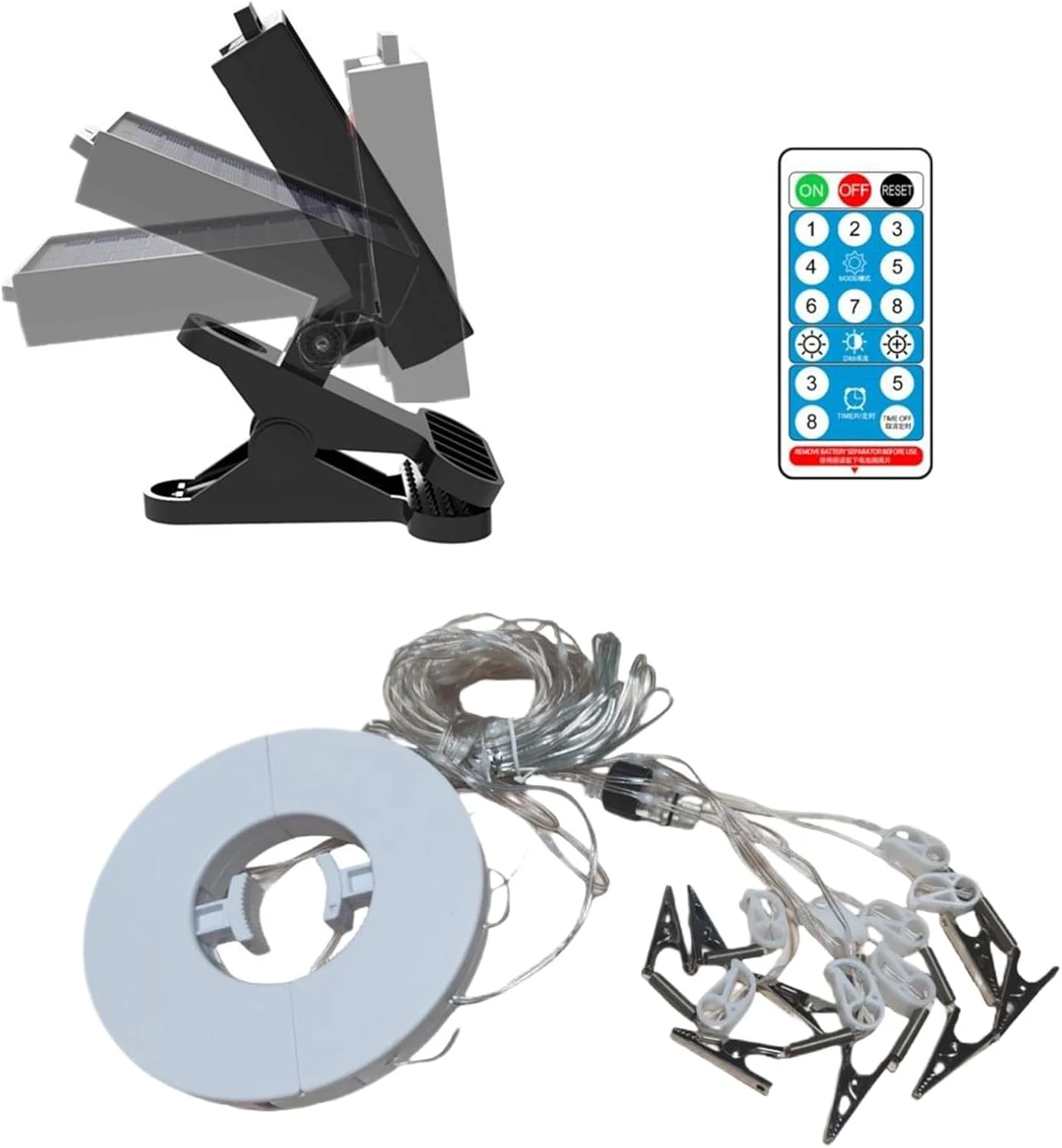 چراغ چتر | چراغ های چتری LED خورشیدی - دکور ضد آب برای فضای باز با 8 حالت برای کمپینگ، ایوان، باغ، سایه بان، ساحل، حیاط خلوت، چتر آفتابی، مهمانی و چادر