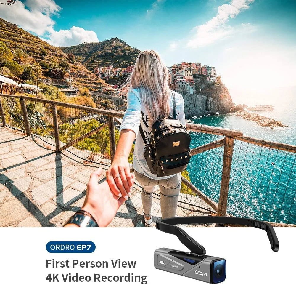 دوربین سر ORDRO مدل EP7 دوربین فیلمبرداری پوشیدنی 4K 30fps UHD FPV Vlog با تثبیت کننده گیمبال داخلی، ضبط POV، کنترل از راه دور، کارت 64 گیگابایتی دوربین سر ORDRO مدل EP7 دوربین فیلمبرداری پوشیدنی 4K 30fps UHD FPV Vlog با تثبیت کننده گیمبال داخلی، ضبط POV، کنترل از راه دور، کارت 64 گیگابایتی
