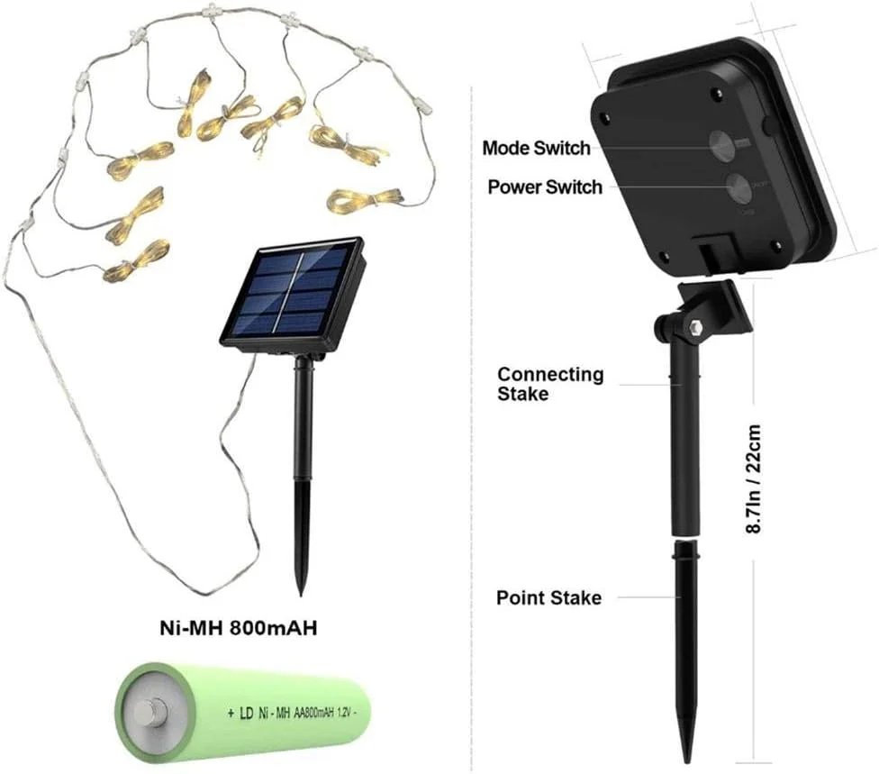 چراغ های چتری پاسیو، چراغ های رشته ای چتر، 104 LED با 8 حالت نورپردازی تزئینی برای فضای باز و داخلی