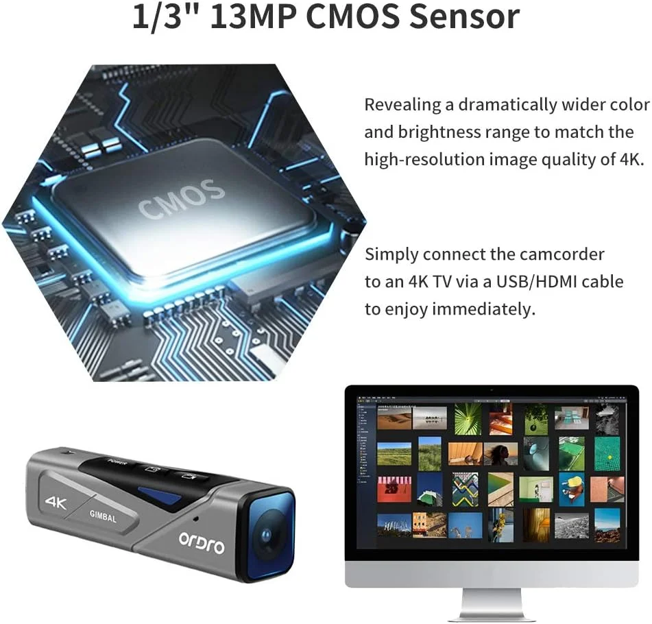 دوربین سر ORDRO مدل EP7 دوربین فیلمبرداری پوشیدنی 4K 30fps UHD FPV Vlog با تثبیت کننده گیمبال داخلی، ضبط POV، کنترل از راه دور، کارت 64 گیگابایتی دوربین سر ORDRO مدل EP7 دوربین فیلمبرداری پوشیدنی 4K 30fps UHD FPV Vlog با تثبیت کننده گیمبال داخلی، ضبط POV، کنترل از راه دور، کارت 64 گیگابایتی
