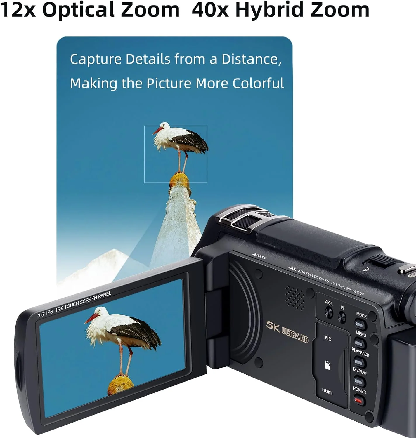 دوربین فیلمبرداری 5K مدل ORDRO HDR-XV80 با صفحه نمایش چرخان 3.5 اینچی، دوربین فیلمبرداری 4K Ultra HD با کیفیت 48 مگاپیکسل، پخش زنده، زوم اپتیکال 12 برابر، دوربین فیلمبرداری دیجیتال با کنترل از راه دور و 2 باتری دوربین فیلمبرداری 5K مدل ORDRO HDR-XV80 با صفحه نمایش چرخان 3.5 اینچی، دوربین فیلمبرداری 4K Ultra HD با کیفیت 48 مگاپیکسل، پخش زنده، زوم اپتیکال 12 برابر، دوربین فیلمبرداری دیجیتال با کنترل از راه دور و 2 باتری