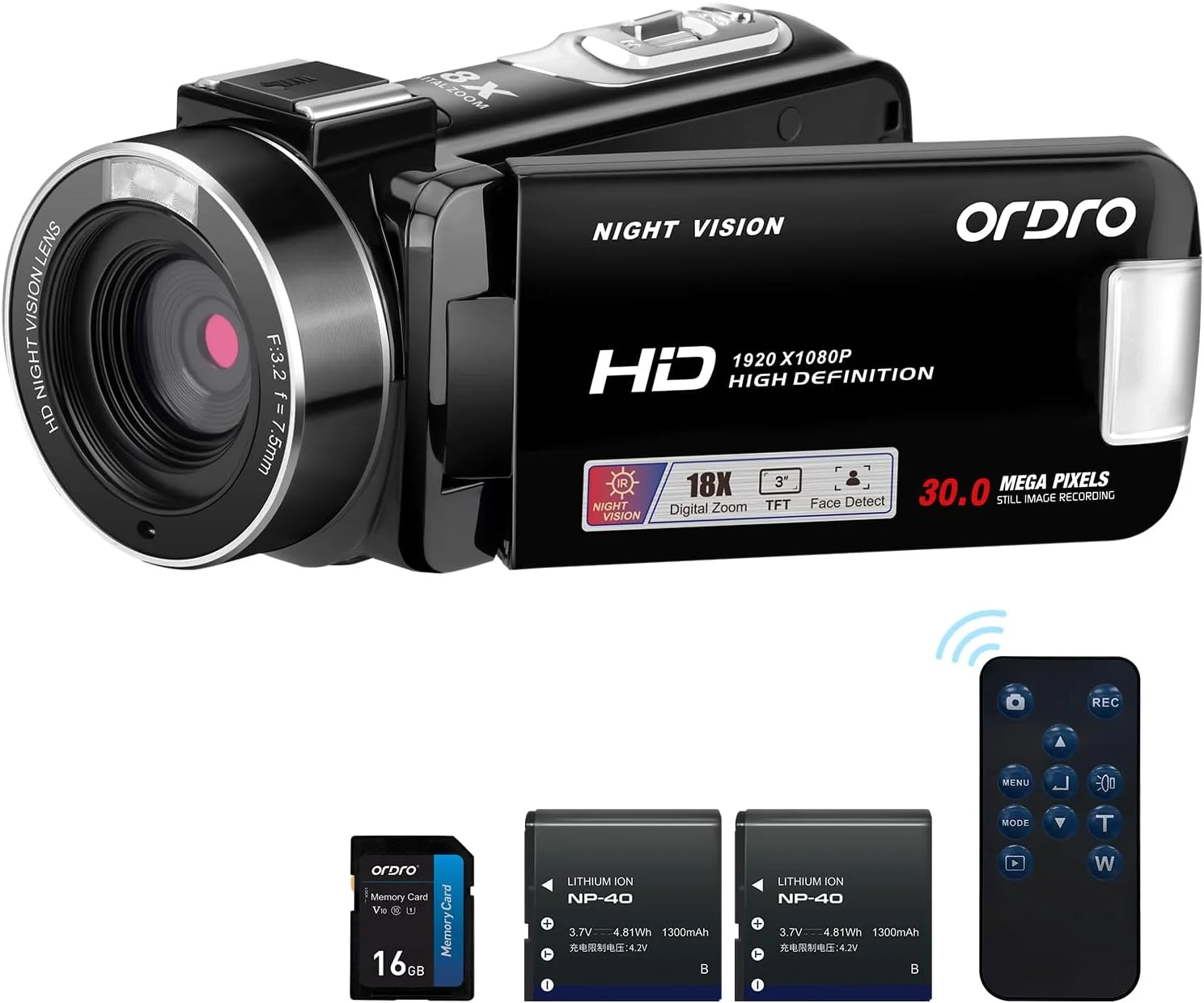 دوربین فیلمبرداری ORDRO B320 1080P، دوربین ولاگ با زوم 18X، دوربین دید در شب، صفحه نمایش HD چرخان 270 درجه برای ولاگ، یوتیوب و ضبط ویدیو دوربین فیلمبرداری ORDRO B320 1080P، دوربین ولاگ با زوم 18X، دوربین دید در شب، صفحه نمایش HD چرخان 270 درجه برای ولاگ، یوتیوب و ضبط ویدیو