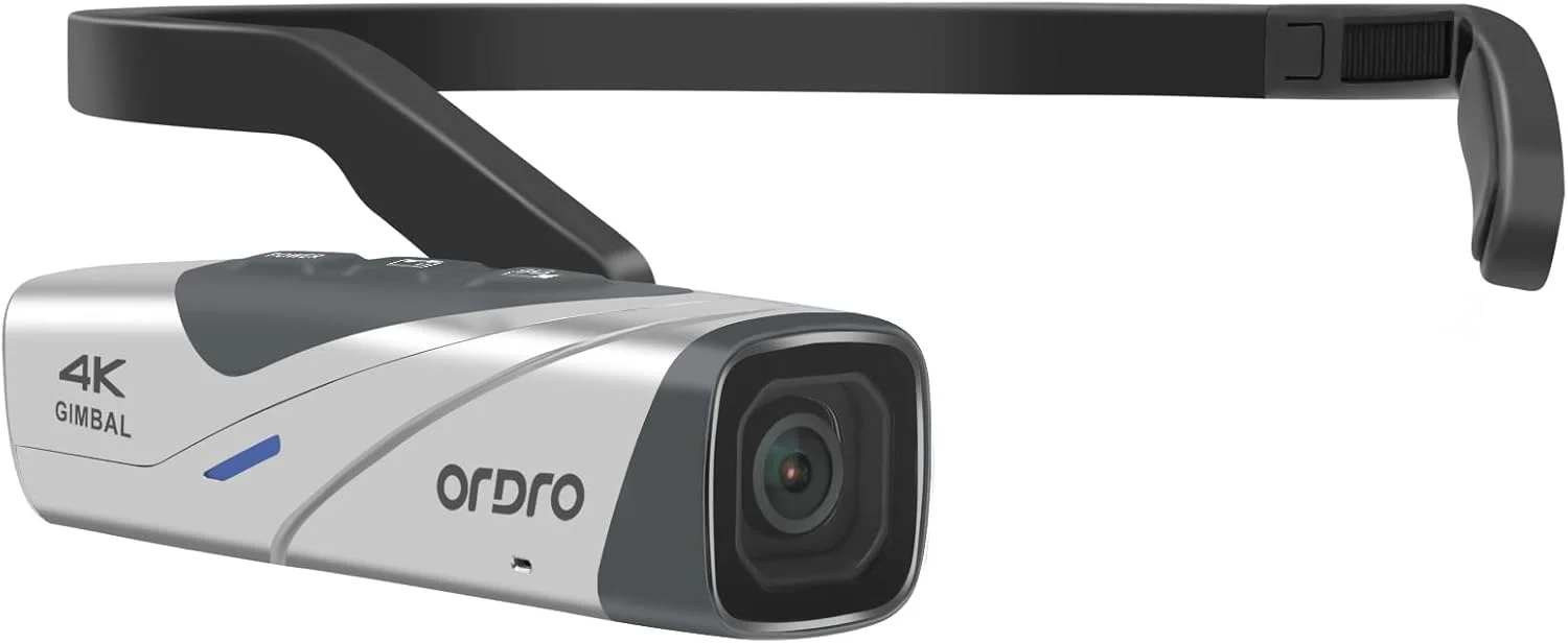 دوربین فیلمبرداری 4K مدل ORDRO EP8 Combo، دوربین فیلمبرداری Ultra HD 4K 60FPS، دوربین ولاگ بدون دست، دوربین پوشیدنی، تثبیت کننده ویدئو گیمبال 2 محوره، فوکوس خودکار، کنترل از راه دور، کارت حافظه میکرو 64 گیگابایتی