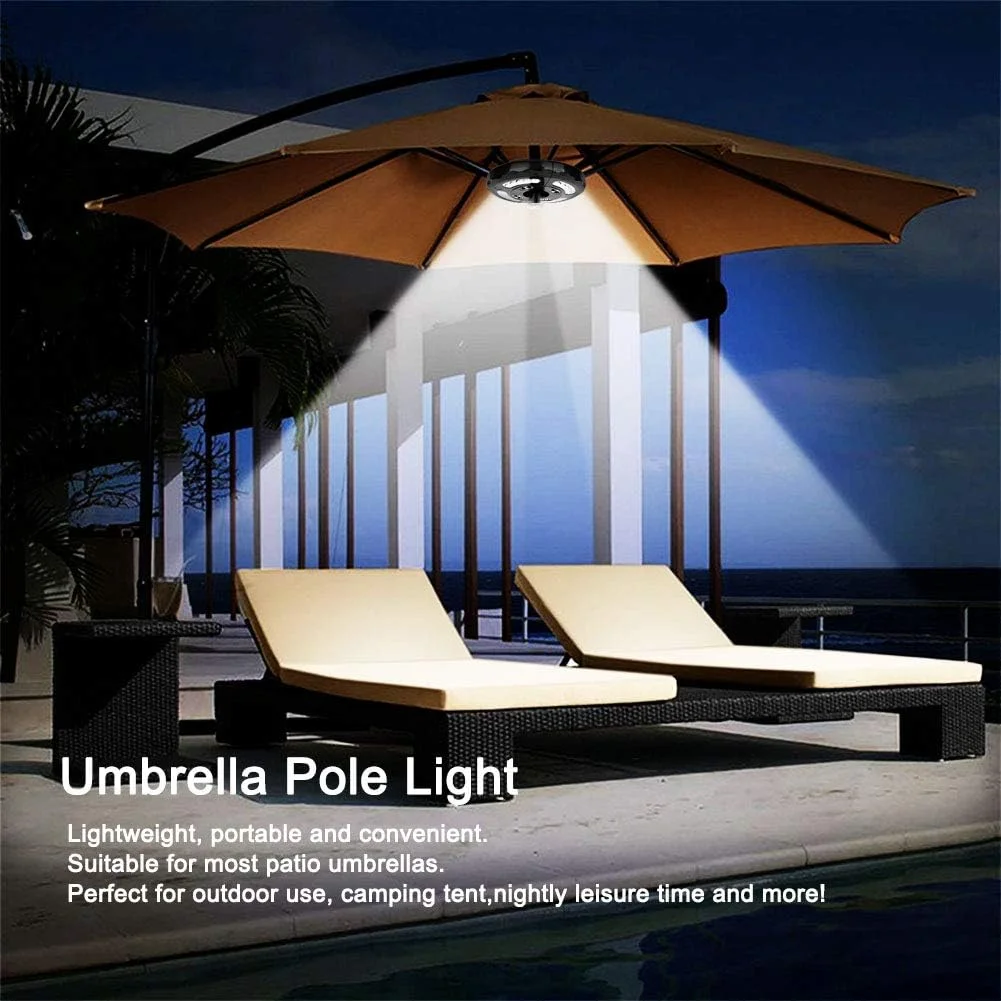 چراغ چتری پاسیو، چراغ میله چتری 28 LED با نور 400 لومن با قابلیت کارکرد USB بدون سیم برای چترهای پاسیو، چادرهای کمپینگ و استفاده در فضای باز چراغ چتری پاسیو، چراغ میله چتری 28 LED با نور 400 لومن با قابلیت کارکرد USB بدون سیم برای چترهای پاسیو، چادرهای کمپینگ و استفاده در فضای باز