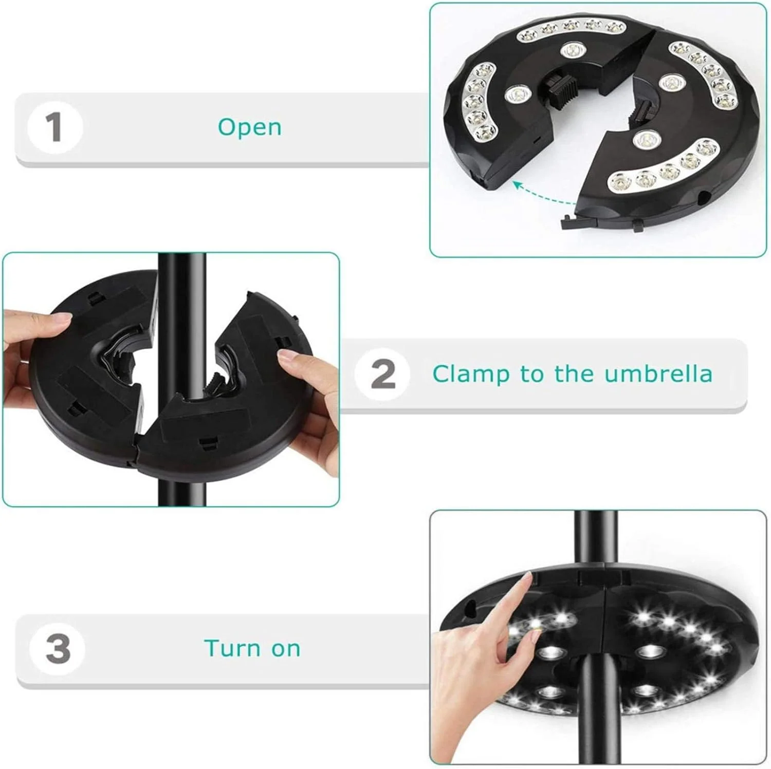 چراغ چتری، سبک وزن، قابل حمل، چراغ چادر مسافرتی با 3 حالت نورپردازی، نورافکن شارژی USB