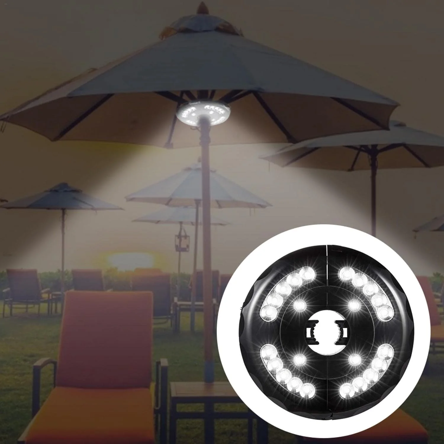 چراغ چتری، سبک وزن، قابل حمل، چراغ چادر مسافرتی با 3 حالت نورپردازی، نورافکن شارژی USB