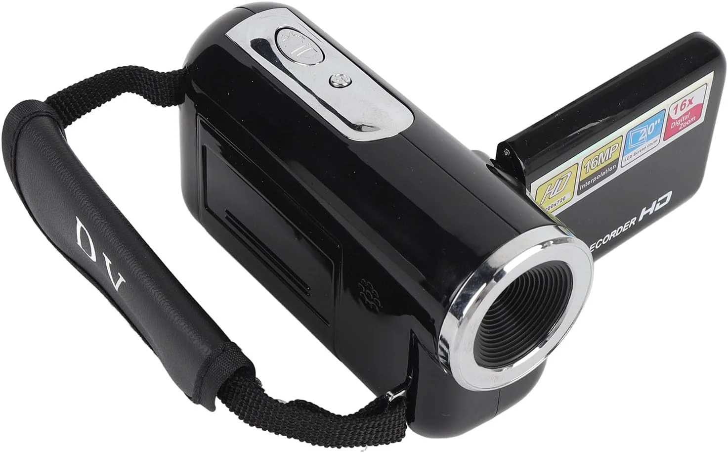 دوربین فیلمبرداری، دوربین صفحه نمایش رنگی 2 اینچی دوربین فیلمبرداری دیجیتال با کیفیت بالا 1080P 16 مگاپیکسل زوم 16 برابر ضد لرزش برای مسافرت، محوطه دانشگاه، ثبت رشد (مشکی)