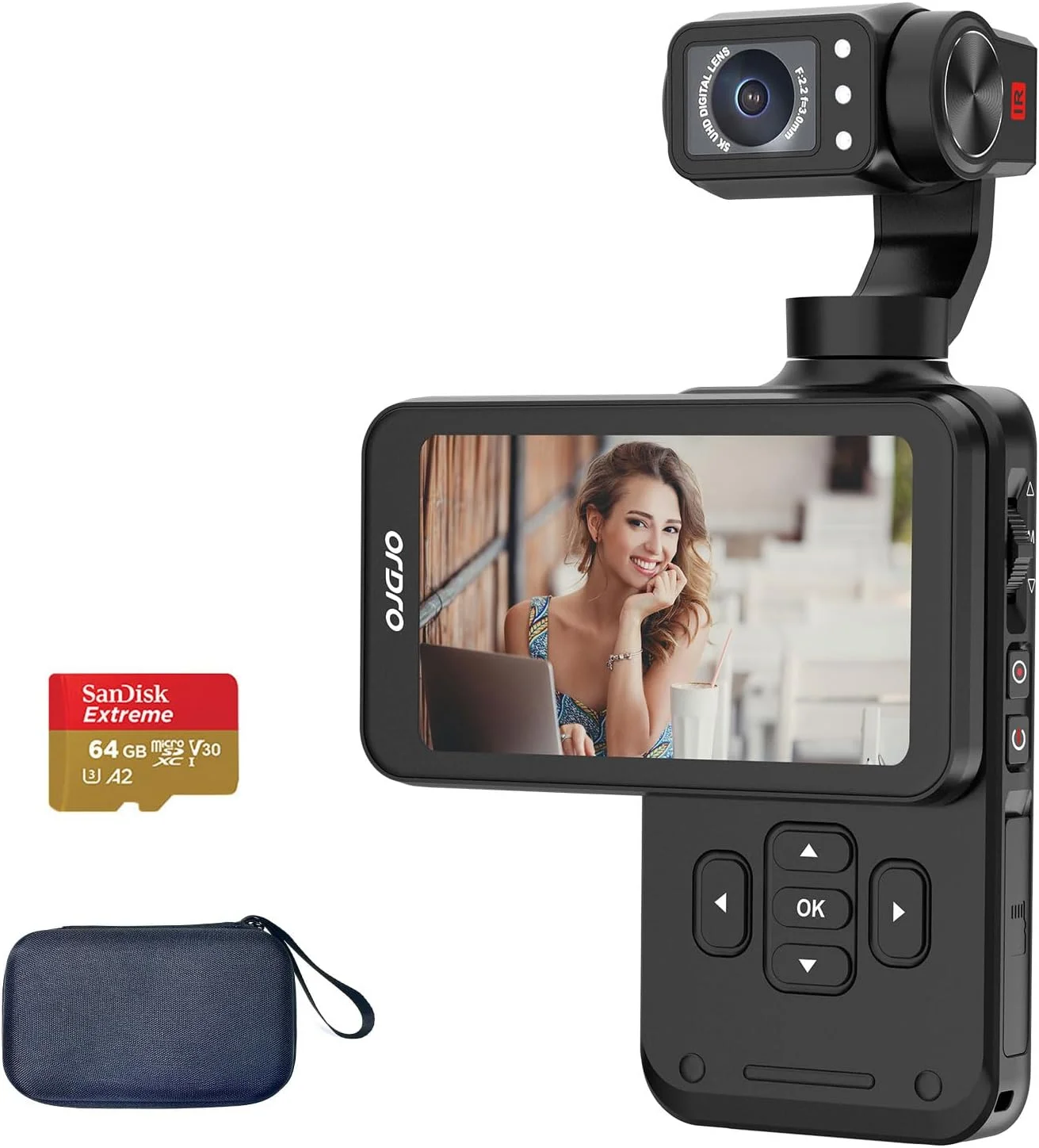 دوربین فیلمبرداری 5K مدل ORDRO M5 - دوربین فیلمبرداری دستی 4K با سرعت 60 فریم بر ثانیه، وای فای، دید در شب مادون قرمز، صفحه نمایش 3.5 اینچی، تثبیت کننده 3 محوره، لنز چرخان 180 درجه، دوربین قابل حمل با کارت 64 گیگابایتی دوربین فیلمبرداری 5K مدل ORDRO M5 - دوربین فیلمبرداری دستی 4K با سرعت 60 فریم بر ثانیه، وای فای، دید در شب مادون قرمز، صفحه نمایش 3.5 اینچی، تثبیت کننده 3 محوره، لنز چرخان 180 درجه، دوربین قابل حمل با کارت 64 گیگابایتی