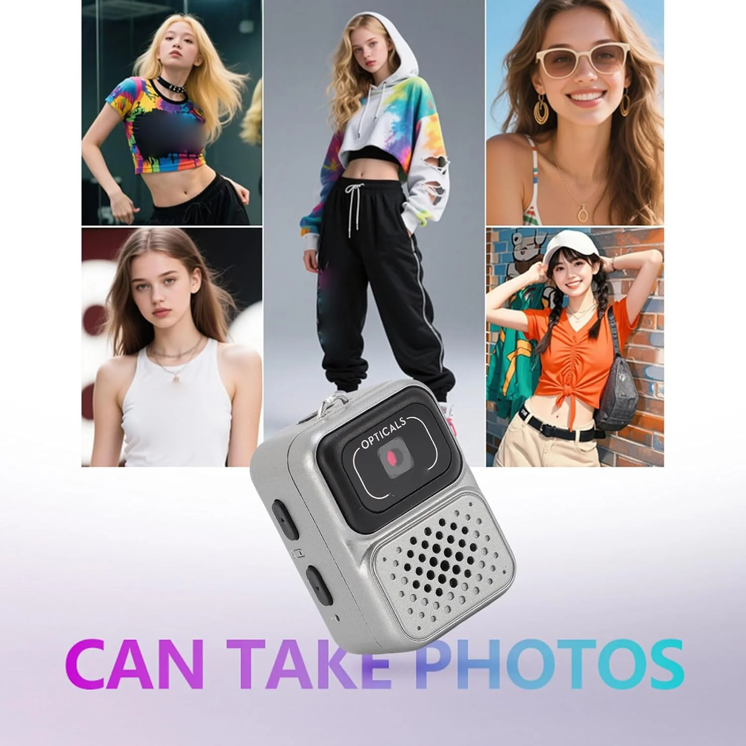 دوربین کوچک جاکلیدی، دوربین کوچک قابل شارژ 2 مگاپیکسلی با کیفیت 1080P FHD همراه با کارت حافظه 128 گیگابایتی و صفحه نمایش 0.96 اینچی، دوربین فیلمبرداری انگشتی برای ضبط سفر (خاکستری)