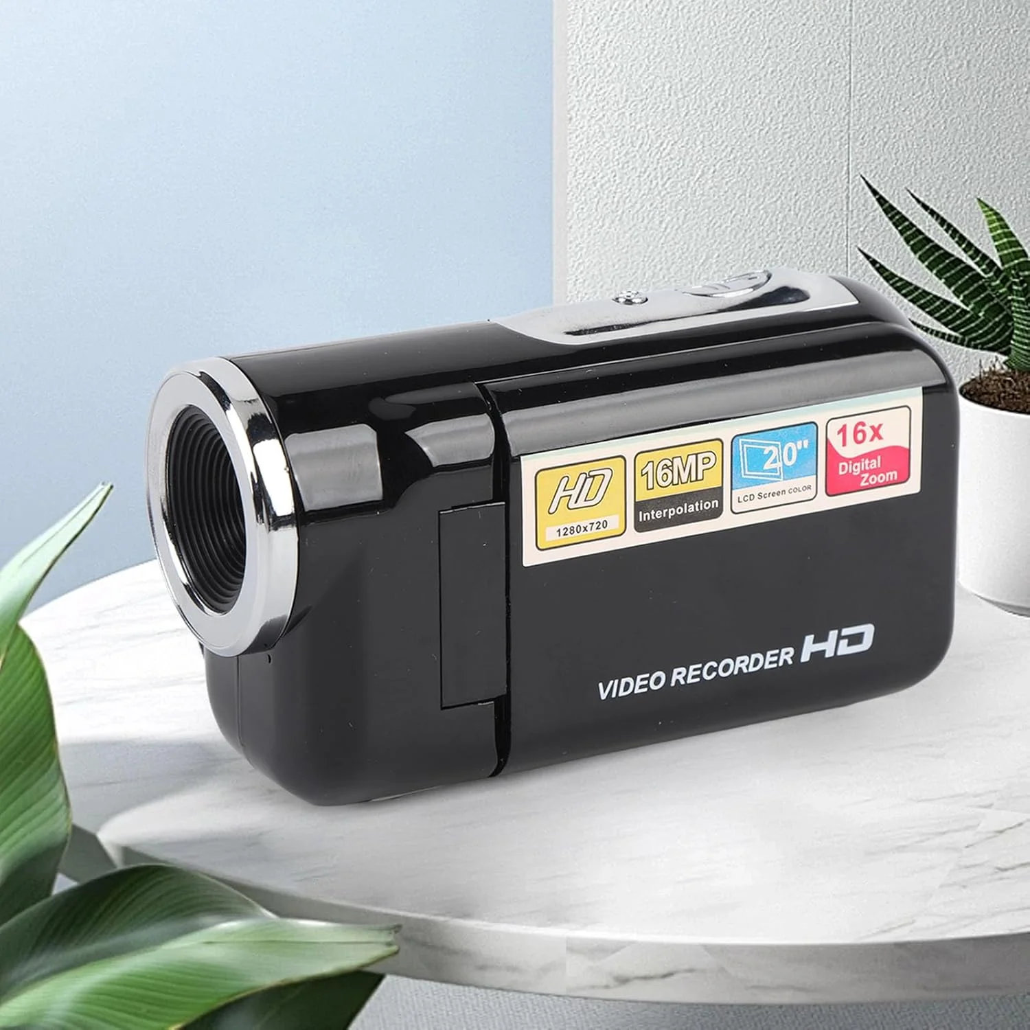 دوربین فیلمبرداری، دوربین صفحه نمایش رنگی 2 اینچی دوربین فیلمبرداری دیجیتال با کیفیت بالا 1080P 16 مگاپیکسل زوم 16 برابر ضد لرزش برای مسافرت، محوطه دانشگاه، ثبت رشد (مشکی)