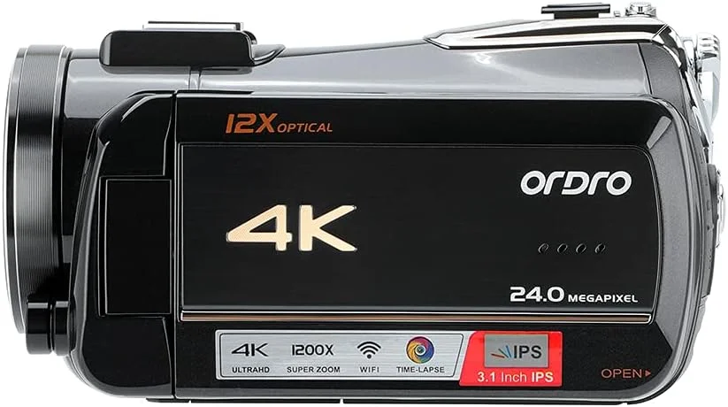 دوربین فیلمبرداری UHD 4K با زوم اپتیکال ORDRO مدل AC5 Plus، مناسب برای تولید محتوای ویدیویی در یوتیوب، دارای صفحه لمسی چرخان، ضد لرزش، فوکوس خودکار و تایم لپس دوربین فیلمبرداری UHD 4K با زوم اپتیکال ORDRO مدل AC5 Plus، مناسب برای تولید محتوای ویدیویی در یوتیوب، دارای صفحه لمسی چرخان، ضد لرزش، فوکوس خودکار و تایم لپس