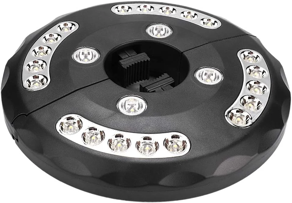 چراغ چتر پاسیو، چراغ چادر 24+4 LED قابل حمل برای چترهای پاسیو و کمپینگ (مشکی)