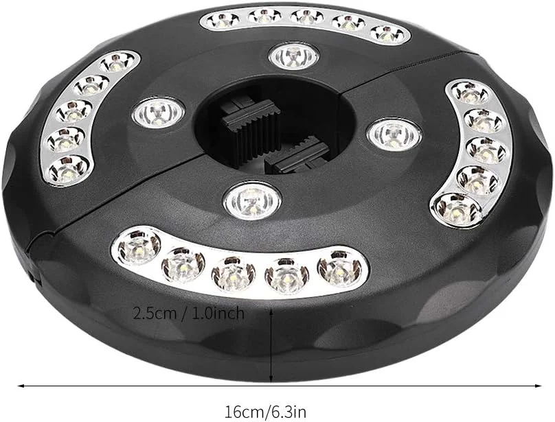 چراغ چتر پاسیو، چراغ چادر 24+4 LED قابل حمل برای چترهای پاسیو و کمپینگ (مشکی) چراغ چتر پاسیو، چراغ چادر 24+4 LED قابل حمل برای چترهای پاسیو و کمپینگ (مشکی)