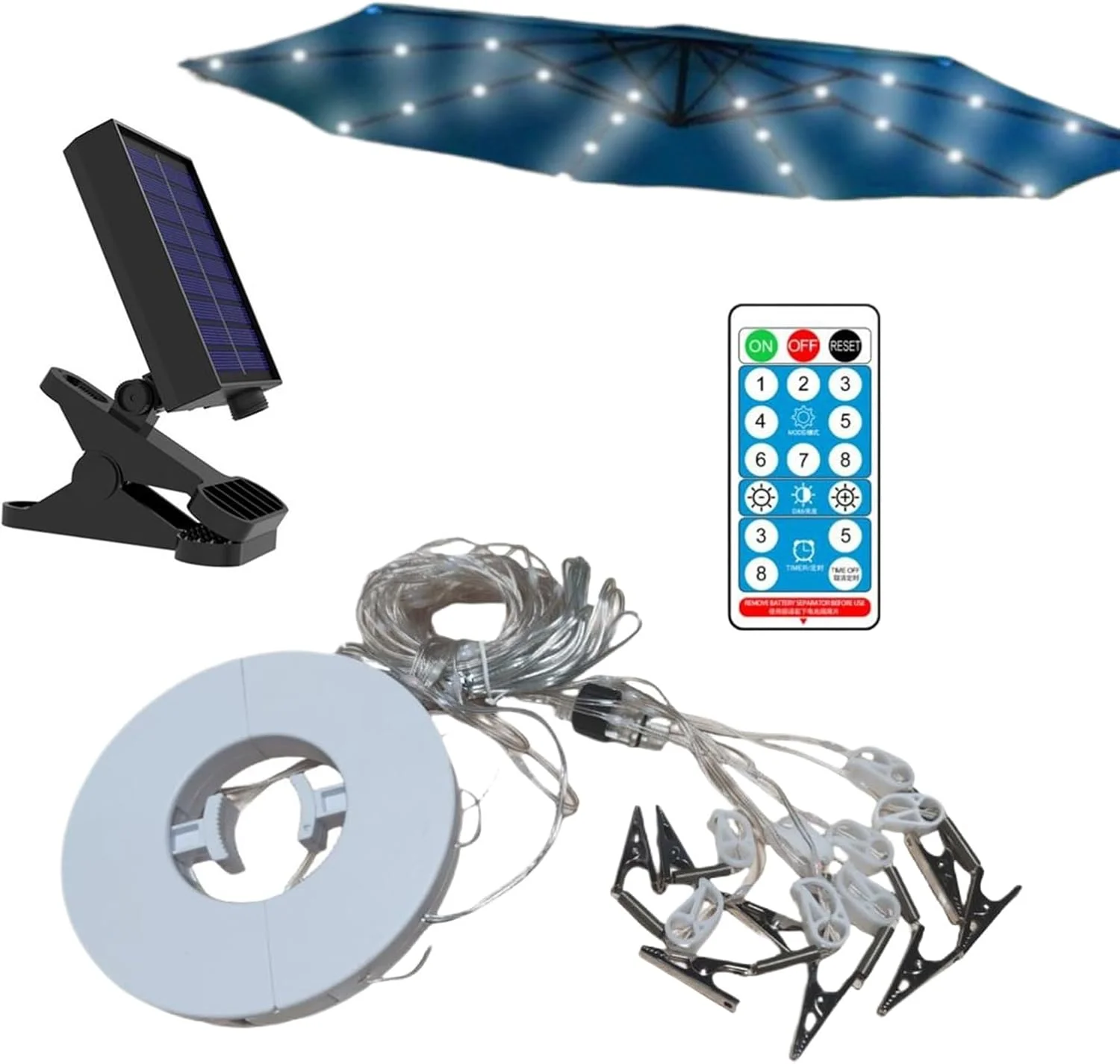 چراغ های چتری | چراغ های LED خورشیدی زیر چتری، تزئینات ضد آب حیاط برای دکوراسیون فضای باز ایوان عرشه باغ ساحل کمپینگ مهمانی سایبان آفتابگیر