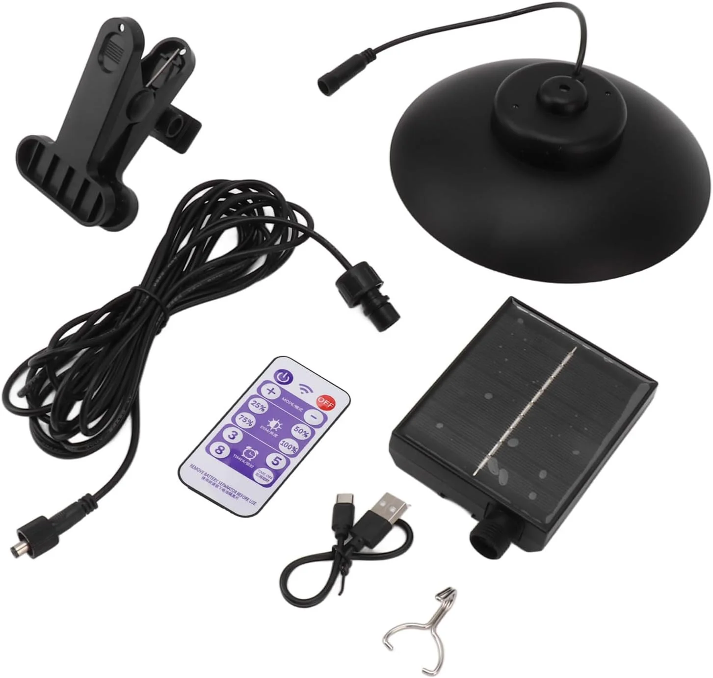 چراغ چتری خورشیدی، ضد آب، تایمر دار، سایبان، پنل های خورشیدی پلی کریستال سیلیکونی، چراغ LED پاراسول