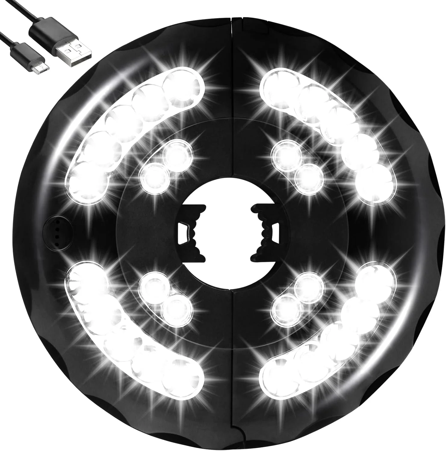 چراغ چتر آفتابی قابل شارژ سفید یخی با 3 حالت نورپردازی بدون سیم، چراغ میله چتر برای چترهای آفتابی پاسیو، چادرهای کمپینگ