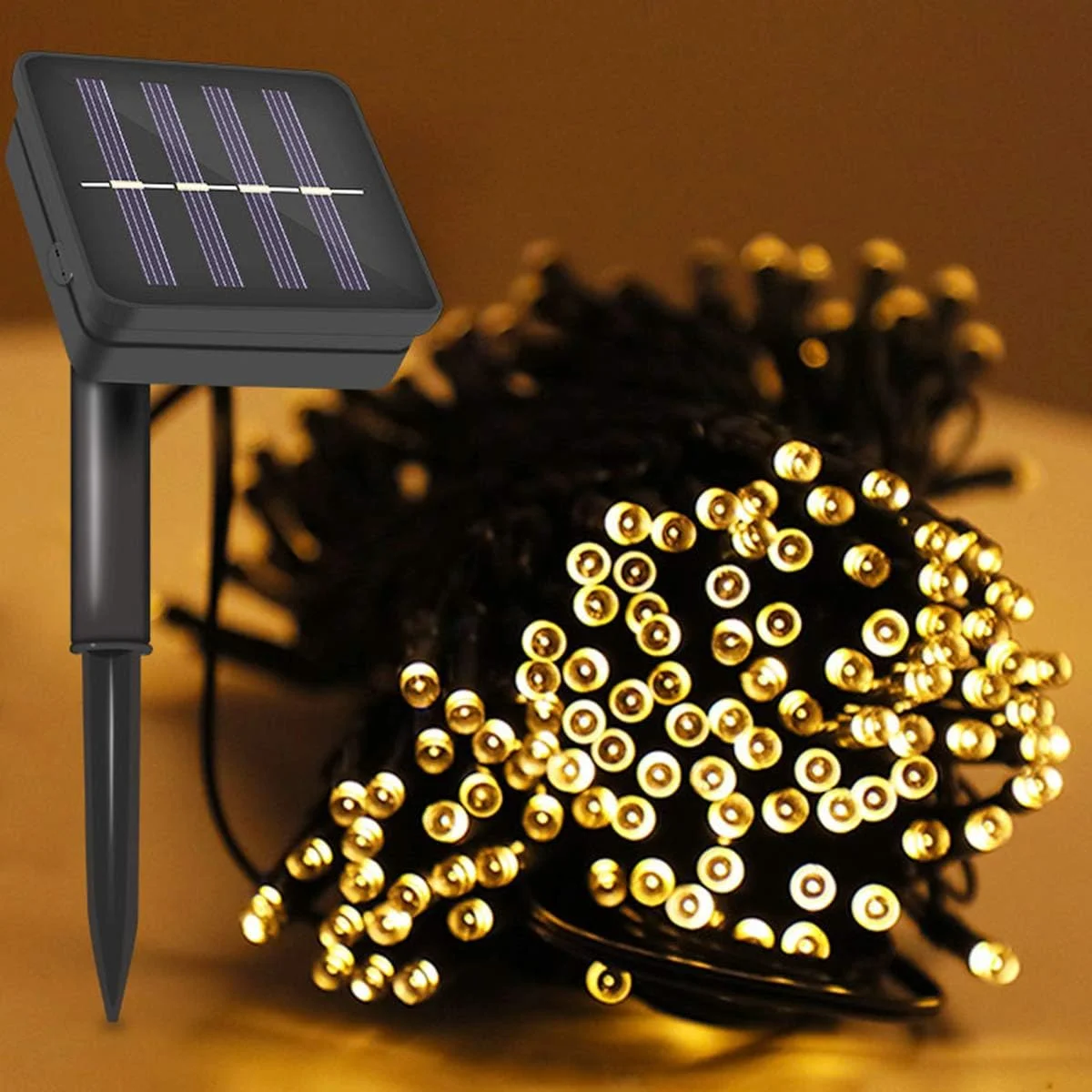 چراغ چتری پاسیو 72 LED، 8 رشته، چراغ ریسه ای خورشیدی برای چتر آفتابگیر، چراغ چادر برای دکوراسیون فضای باز باغ، ساحل، کافی شاپ و نیمکت