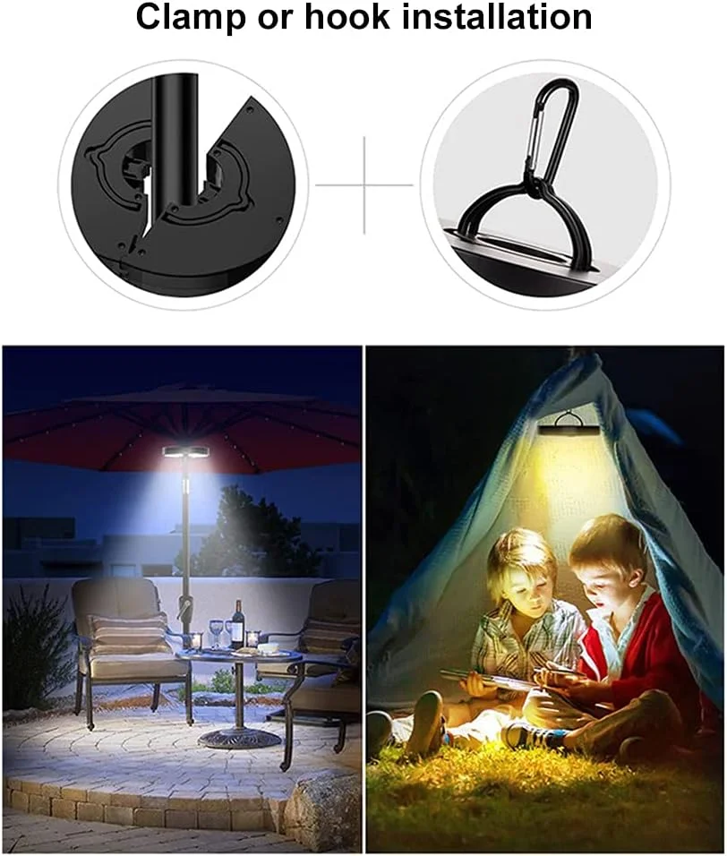چراغ چتر آفتابی، 48 LED چراغ چتر در فضای باز، 450 لومن چراغ LED چتر با 3 حالت شارژ USB چراغ چتر برای مهمانی ساحلی باغ کمپینگ چراغ چتر آفتابی، 48 LED چراغ چتر در فضای باز، 450 لومن چراغ LED چتر با 3 حالت شارژ USB چراغ چتر برای مهمانی ساحلی باغ کمپینگ