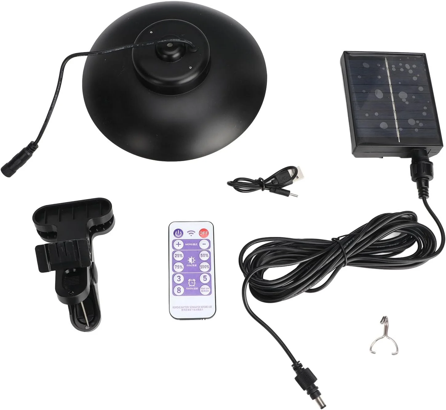 چراغ چتری خورشیدی فضای باز IP65 ضد آب با عملکرد زمان بندی و روشنایی LED قابل تنظیم برای چتر باغی، انرژی خورشیدی برای کمپینگ (نور)