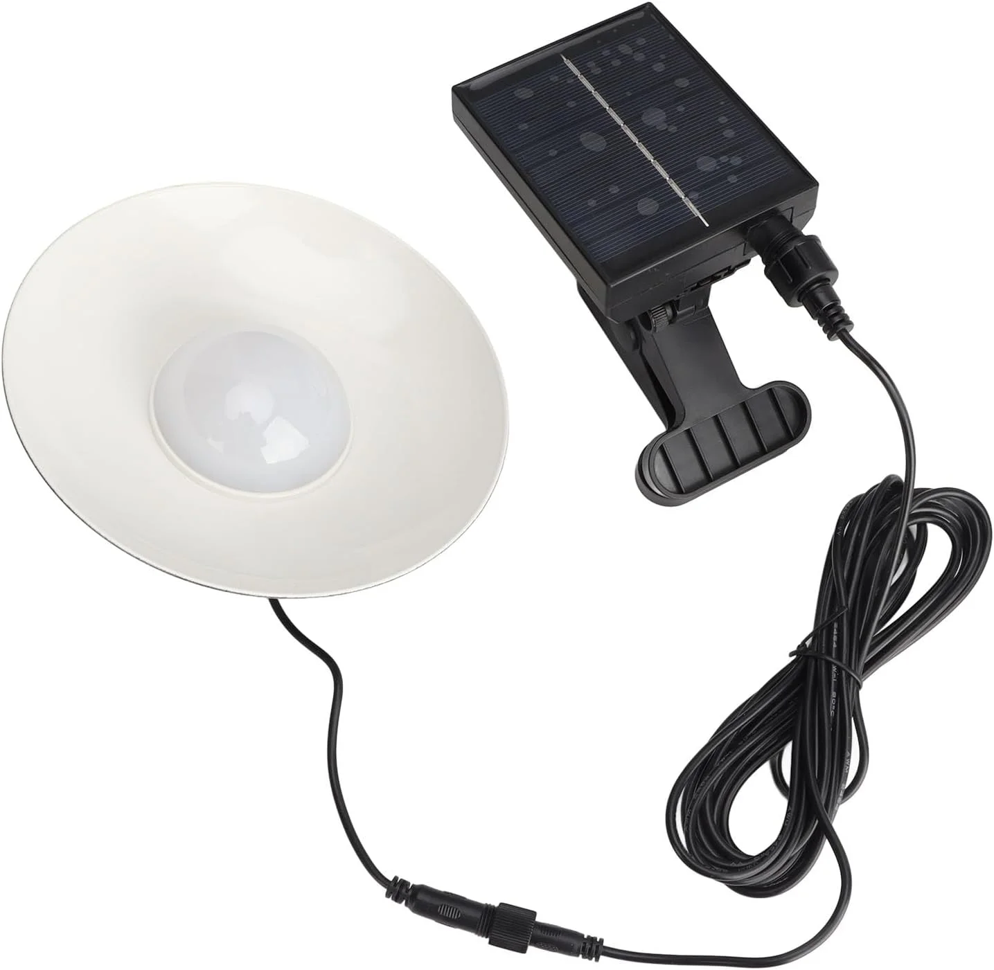 چراغ چتری خورشیدی، چراغ چتری پاسیو با گیره/نگهدارنده پنل خورشیدی بزرگ IP65 LED با روشنایی قابل تنظیم برای ساحل (نور گرم)