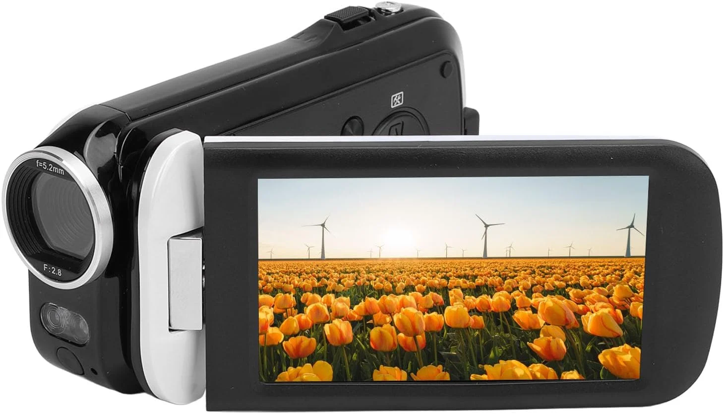 دوربین فیلمبرداری Syrisora با کیفیت 48 مگاپیکسل، دوربین فیلمبرداری با صفحه نمایش 3 اینچی TFT، کیفیت 2.7K، زوم 18X، نور پرکننده، دوربین فیلمبرداری 1500 میلی آمپر ساعتی برای ثبت رشد و مسافرت