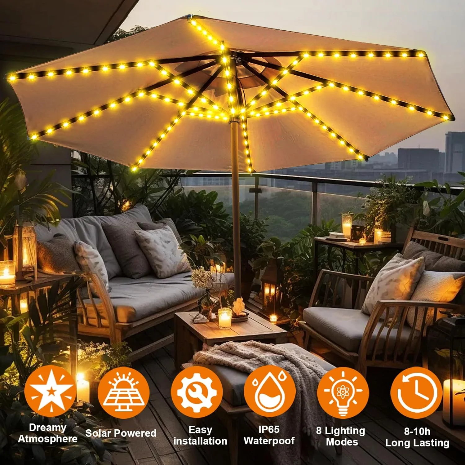 چراغ های چتری خورشیدی ZNYCYE، چراغ های چتری پاسیو فضای باز با گیره پنل خورشیدی 3.7 ولت، 112 ال ای دی چراغ های خورشیدی چتری ضد آب برای ساحل، عرشه، باغ، کمپینگ، چادرها، تزئینات مهمانی چراغ های چتری خورشیدی ZNYCYE، چراغ های چتری پاسیو فضای باز با گیره پنل خورشیدی 3.7 ولت، 112 ال ای دی چراغ های خورشیدی چتری ضد آب برای ساحل، عرشه، باغ، کمپینگ، چادرها، تزئینات مهمانی