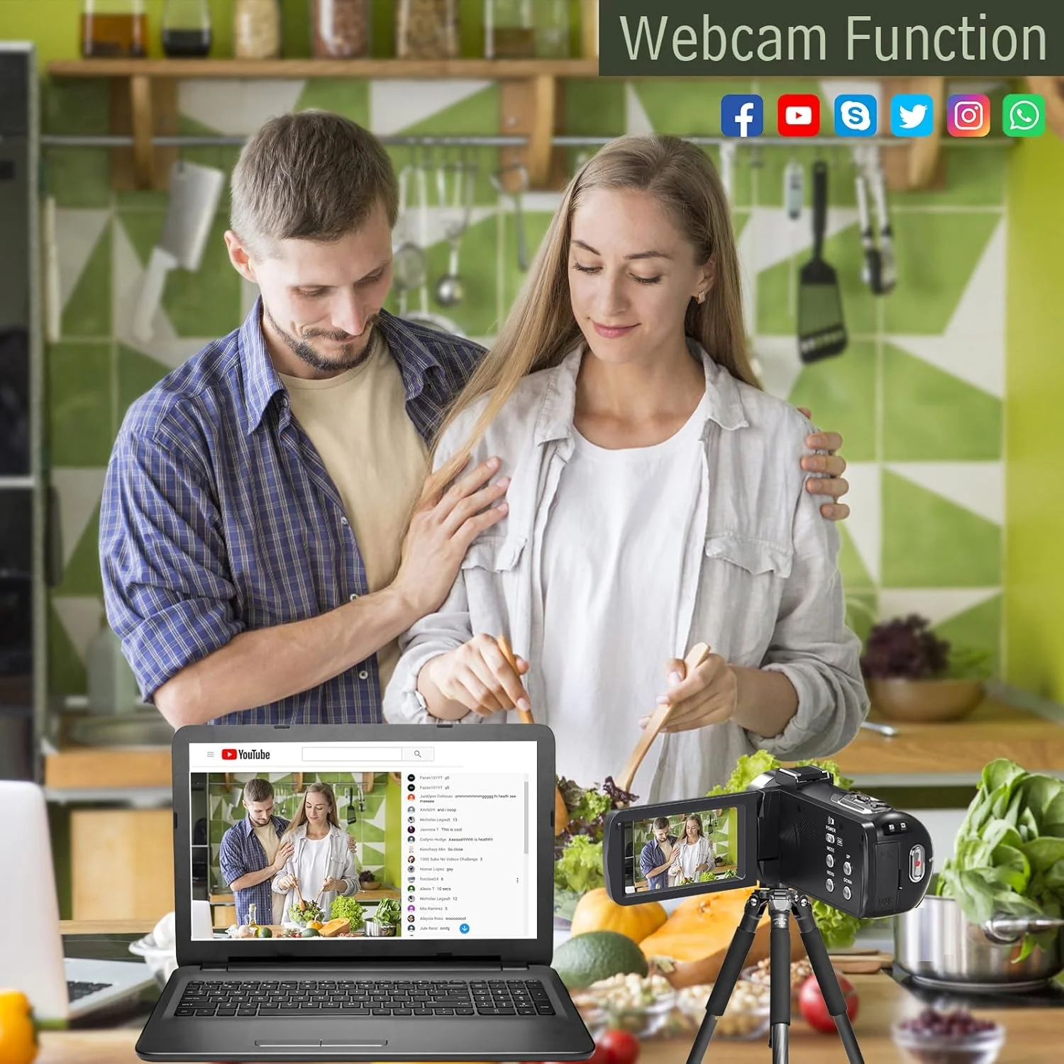 دوربین فیلمبرداری THPACIP 4K Ultra HD 48MP برای تولید محتوای ویدیویی در یوتیوب، زوم دیجیتال 18X، صفحه نمایش لمسی 3.0 اینچی LCD، دید در شب IR با کنترلر، کارت SD 32 گیگابایتی و 2 باتری دوربین فیلمبرداری THPACIP 4K Ultra HD 48MP برای تولید محتوای ویدیویی در یوتیوب، زوم دیجیتال 18X، صفحه نمایش لمسی 3.0 اینچی LCD، دید در شب IR با کنترلر، کارت SD 32 گیگابایتی و 2 باتری