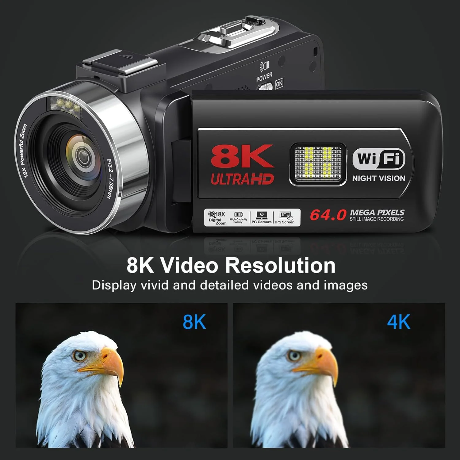 دوربین فیلمبرداری 8K 64MP مناسب یوتیوب دوربین فیلمبرداری 8K 64MP مناسب یوتیوب