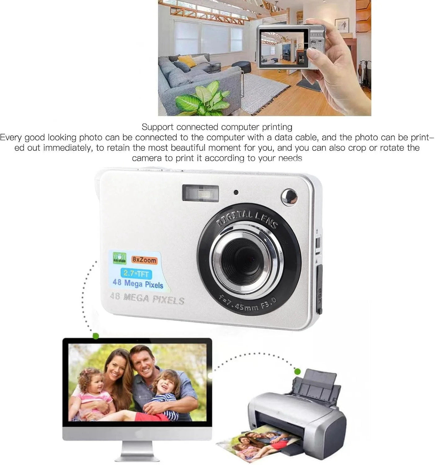 دوربین دیجیتال 4K فول اچ دی Sorandy، دوربین فیلمبرداری قابل حمل، دوربین DV با فوکوس خودکار با صفحه نمایش 2.7 اینچی TFT، زوم 8X، ضد لرزش، دوربین جمع و جور برای مسافرت، عکاسی دوربین دیجیتال 4K فول اچ دی Sorandy، دوربین فیلمبرداری قابل حمل، دوربین DV با فوکوس خودکار با صفحه نمایش 2.7 اینچی TFT، زوم 8X، ضد لرزش، دوربین جمع و جور برای مسافرت، عکاسی