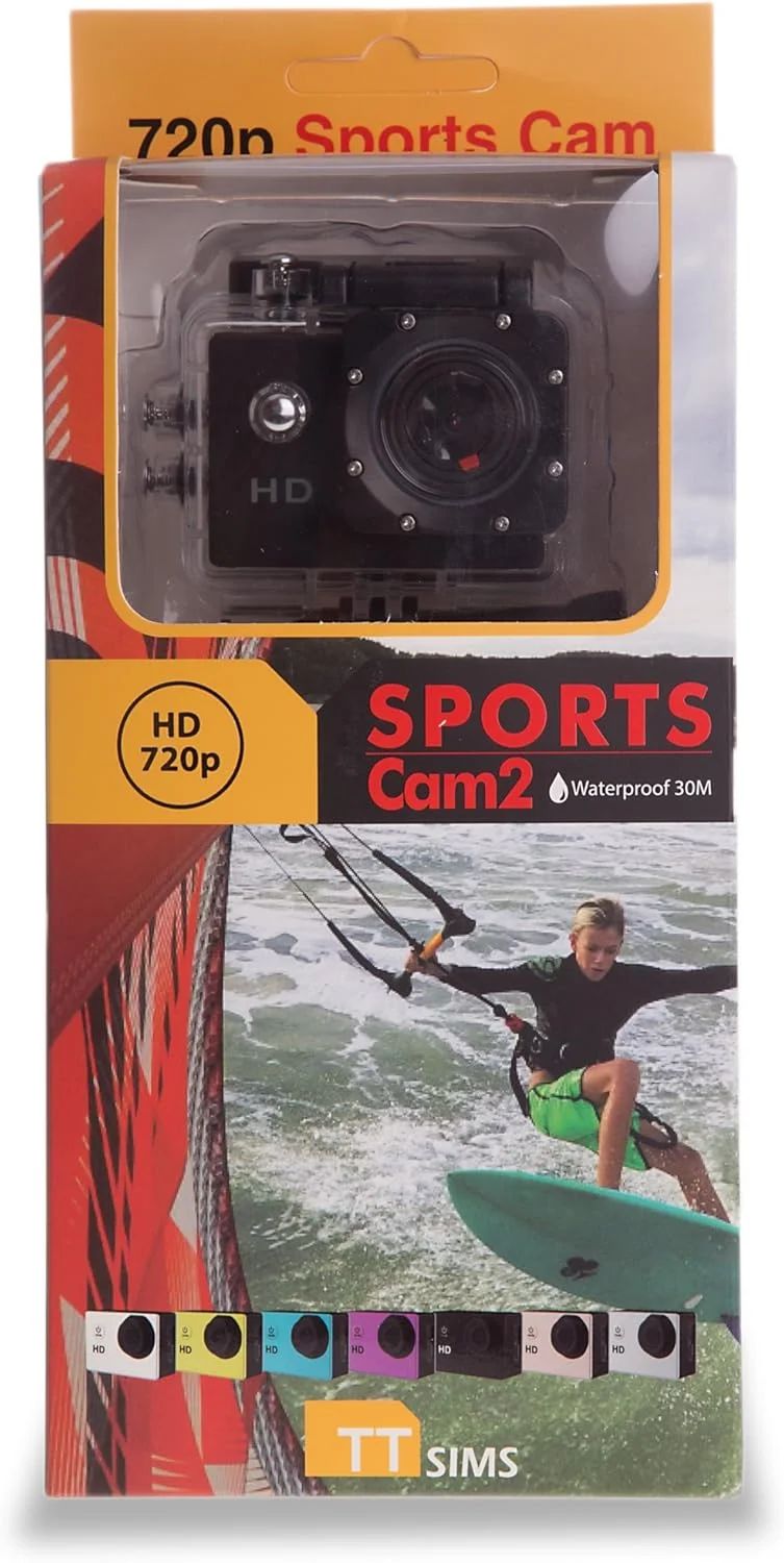 دوربین ورزشی TTsims 2-720p 5MP به همراه قاب ضد آب، پایه کلاه و دوچرخه دوربین ورزشی TTsims 2-720p 5MP به همراه قاب ضد آب، پایه کلاه و دوچرخه