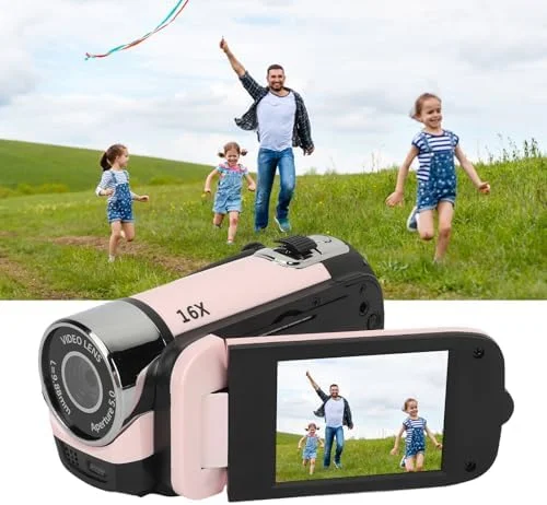 دوربین دیجیتال 16 مگاپیکسلی با زوم 16 برابر و کیفیت 1080P، دارای صفحه نمایش 2.4 اینچی چرخان، سلفی، ضد لرزش، نور پرکننده، ضبط حلقه ای (صورتی) دوربین دیجیتال 16 مگاپیکسلی با زوم 16 برابر و کیفیت 1080P، دارای صفحه نمایش 2.4 اینچی چرخان، سلفی، ضد لرزش، نور پرکننده، ضبط حلقه ای (صورتی)