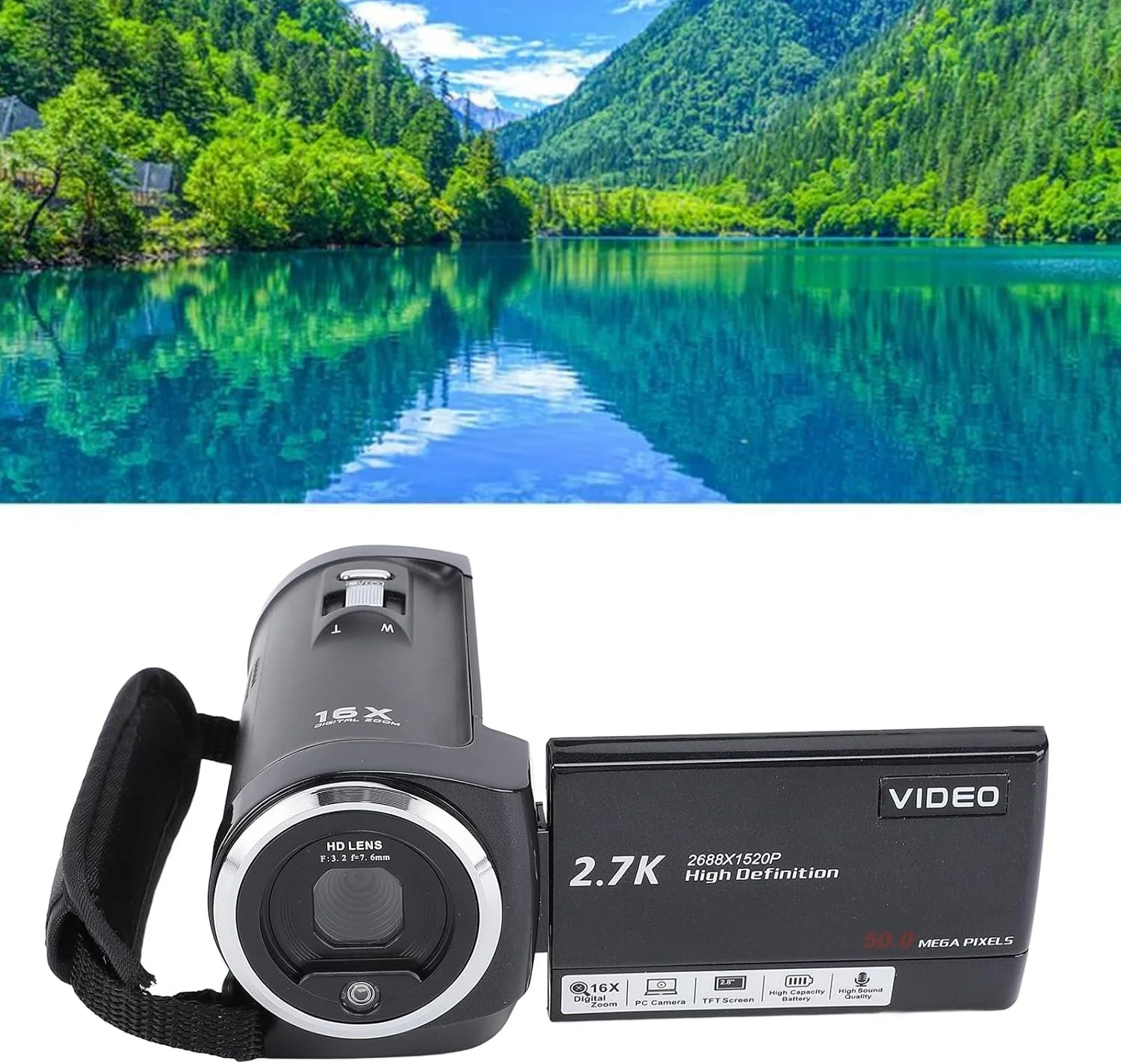 دوربین فیلمبرداری HD 2.7K، دوربین فیلمبرداری دیجیتال 50 مگاپیکسلی با صفحه نمایش 2.8 اینچی چرخان، دوربین ضبط ویدئو حرفه ای با زوم دیجیتال 16X برای سلفی، مسافرت و پخش زنده دوربین فیلمبرداری HD 2.7K، دوربین فیلمبرداری دیجیتال 50 مگاپیکسلی با صفحه نمایش 2.8 اینچی چرخان، دوربین ضبط ویدئو حرفه ای با زوم دیجیتال 16X برای سلفی، مسافرت و پخش زنده