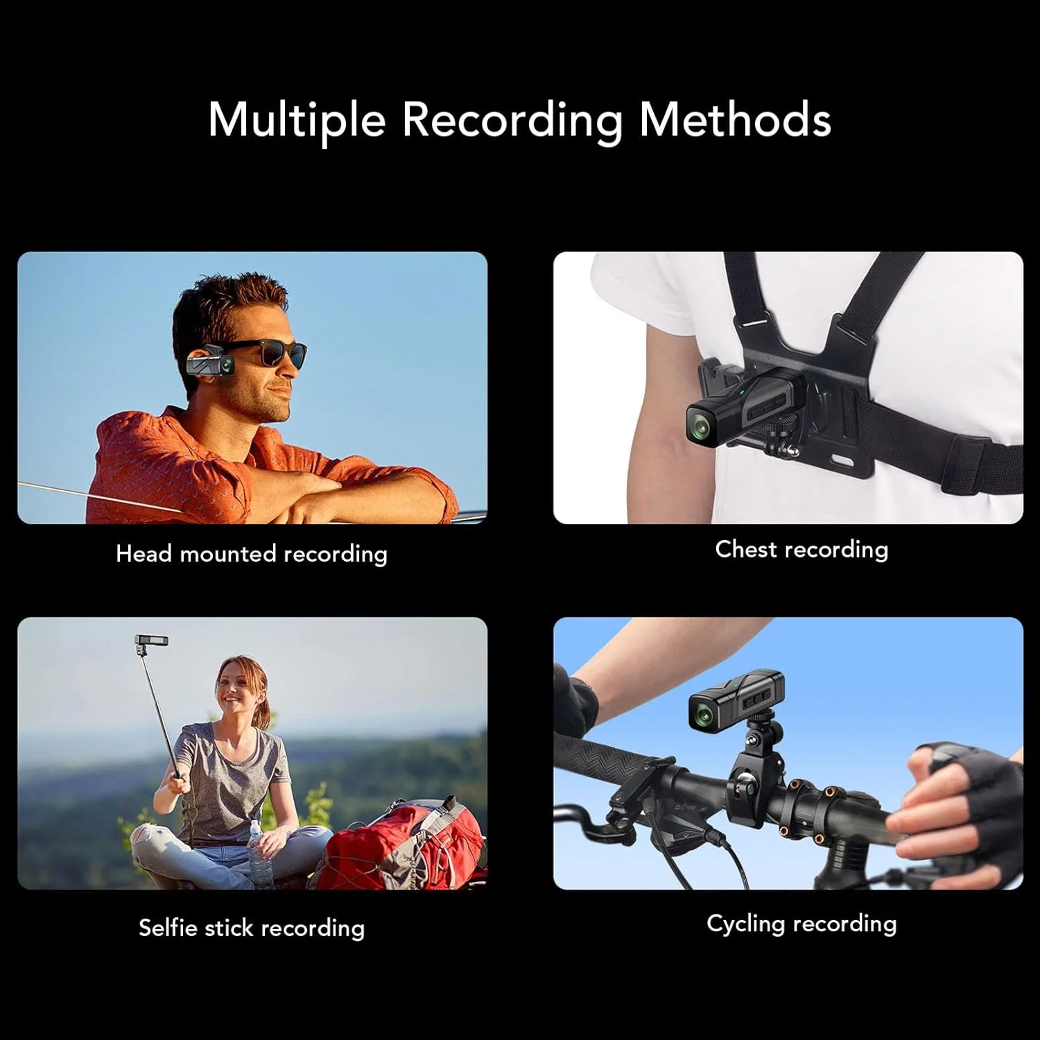 دوربین فیلمبرداری 4K، دوربین فیلمبرداری WiFi نصب شده روی سر، دوربین پوشیدنی بدون لرزش 60 فریم بر ثانیه با زاویه دید عریض 130 درجه، دارای باتری قابل شارژ 1600 میلی آمپر ساعتی دوربین فیلمبرداری 4K، دوربین فیلمبرداری WiFi نصب شده روی سر، دوربین پوشیدنی بدون لرزش 60 فریم بر ثانیه با زاویه دید عریض 130 درجه، دارای باتری قابل شارژ 1600 میلی آمپر ساعتی