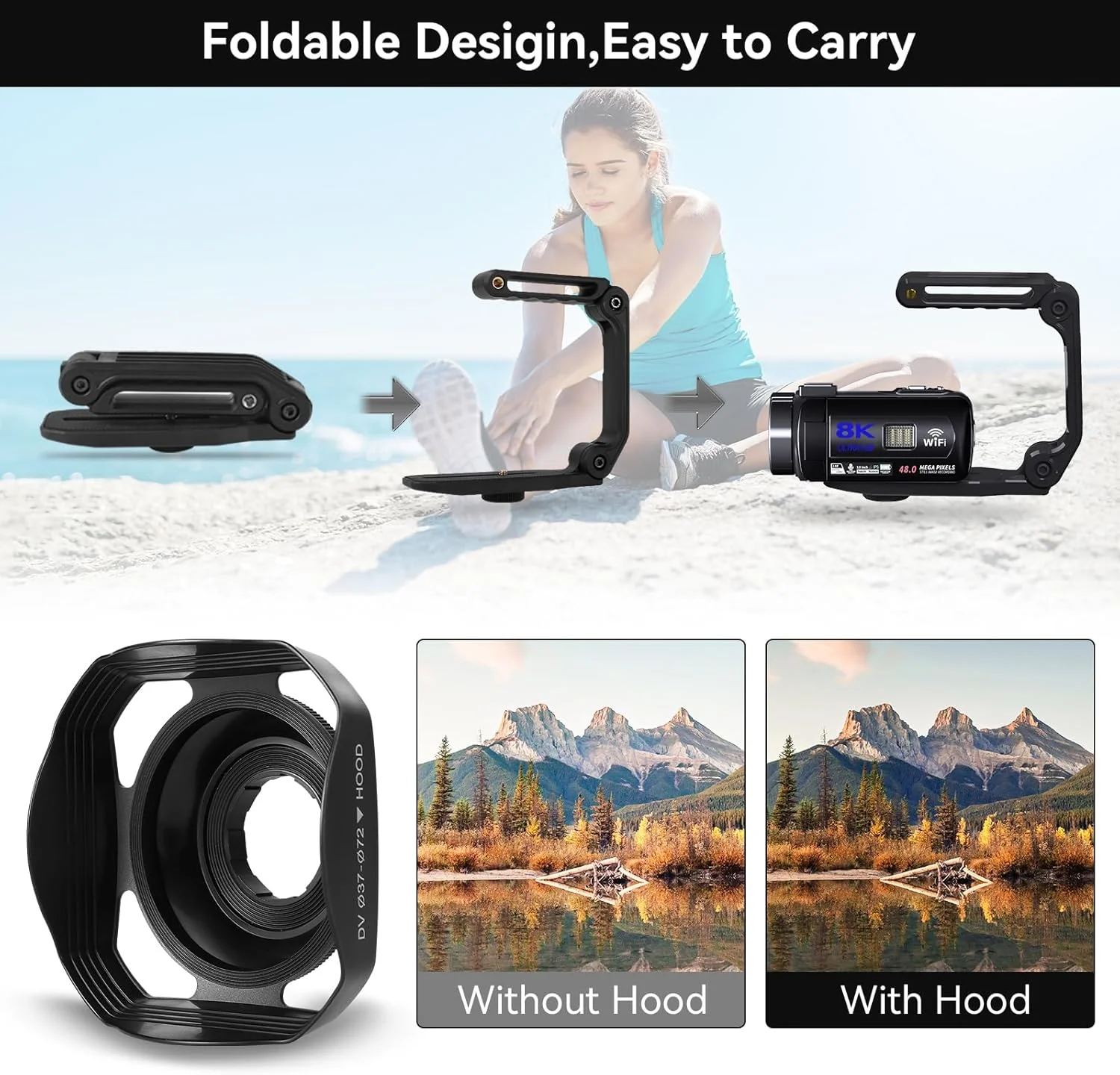 دوربین فیلمبرداری 8K WIKICO، دوربین ولاگ 48 مگاپیکسلی برای یوتیوب، زوم دیجیتال 18X، صفحه لمسی 3 اینچی با WiFi، میکروفون خارجی، نور پرکننده، کنترل از راه دور، کارت SD 32 گیگابایتی و 2 باتری دوربین فیلمبرداری 8K WIKICO، دوربین ولاگ 48 مگاپیکسلی برای یوتیوب، زوم دیجیتال 18X، صفحه لمسی 3 اینچی با WiFi، میکروفون خارجی، نور پرکننده، کنترل از راه دور، کارت SD 32 گیگابایتی و 2 باتری