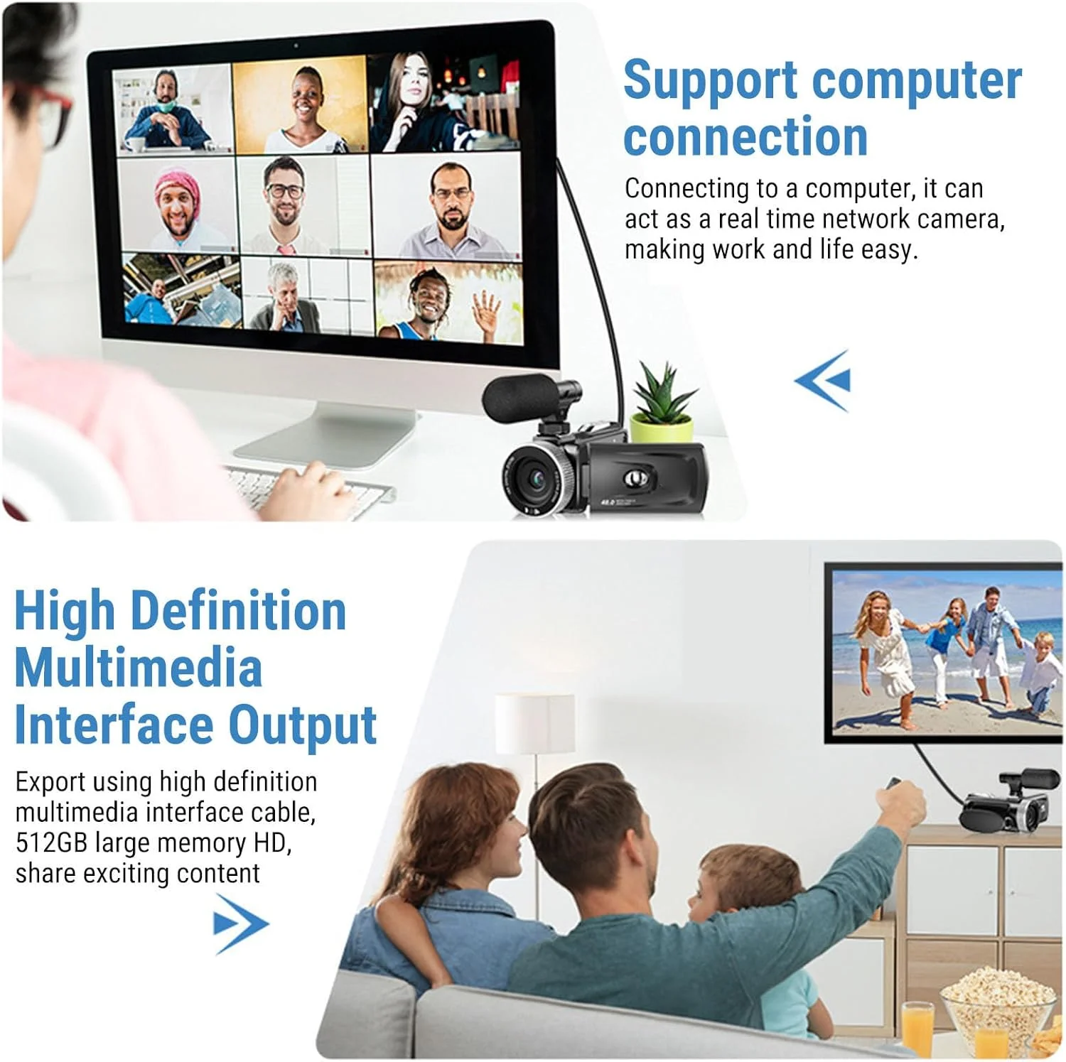 دوربین فیلمبرداری 4K مدل YUEHISY، ضبط کننده ولاگ دستی 48 مگاپیکسلی با میکروفون خارجی، صفحه نمایش چرخان 3.0 اینچی، نور پرکننده 3 واتی TIR، دیافراگم F2.0، زوم دیجیتال 16X دوربین فیلمبرداری 4K مدل YUEHISY، ضبط کننده ولاگ دستی 48 مگاپیکسلی با میکروفون خارجی، صفحه نمایش چرخان 3.0 اینچی، نور پرکننده 3 واتی TIR، دیافراگم F2.0، زوم دیجیتال 16X