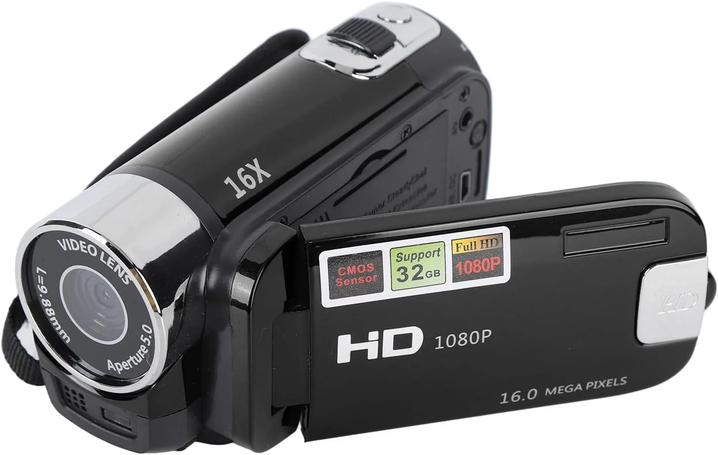 دوربین فیلمبرداری یونیر، دوربین دیجیتال ضبط کننده تصویر فول اچ دی 4K 30FPS 48MP با زوم دیجیتال 16X و صفحه نمایش 2.7 اینچی به همراه کابل USB (مشکی)