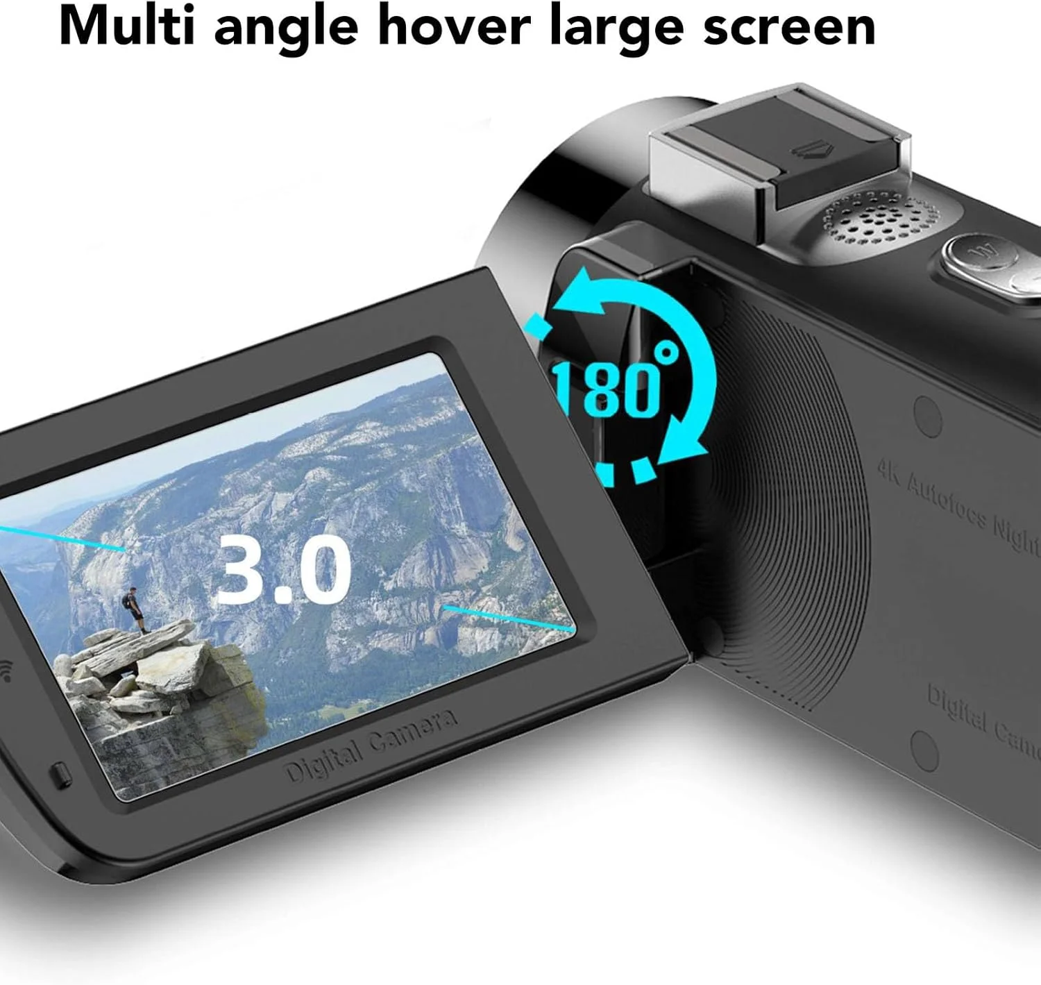 دوربین فیلمبرداری 4K با صفحه نمایش چرخشی، دوربین فیلمبرداری 64 مگاپیکسلی HD با اتصال WiFi، نور پرکننده LED، ماکرو برای مبتدیان و تولیدکنندگان محتوا دوربین فیلمبرداری 4K با صفحه نمایش چرخشی، دوربین فیلمبرداری 64 مگاپیکسلی HD با اتصال WiFi، نور پرکننده LED، ماکرو برای مبتدیان و تولیدکنندگان محتوا