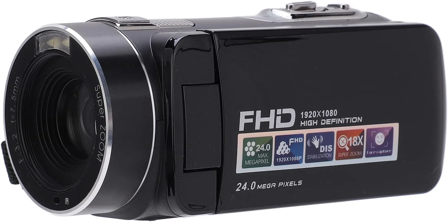 دوربین فیلمبرداری فول اچ دی 1080P با کیفیت 24 مگاپیکسل، چرخش 270 درجه، صفحه نمایش LCD 2.7 اینچی، زوم دیجیتال 18X دوربین فیلمبرداری فول اچ دی 1080P با کیفیت 24 مگاپیکسل، چرخش 270 درجه، صفحه نمایش LCD 2.7 اینچی، زوم دیجیتال 18X