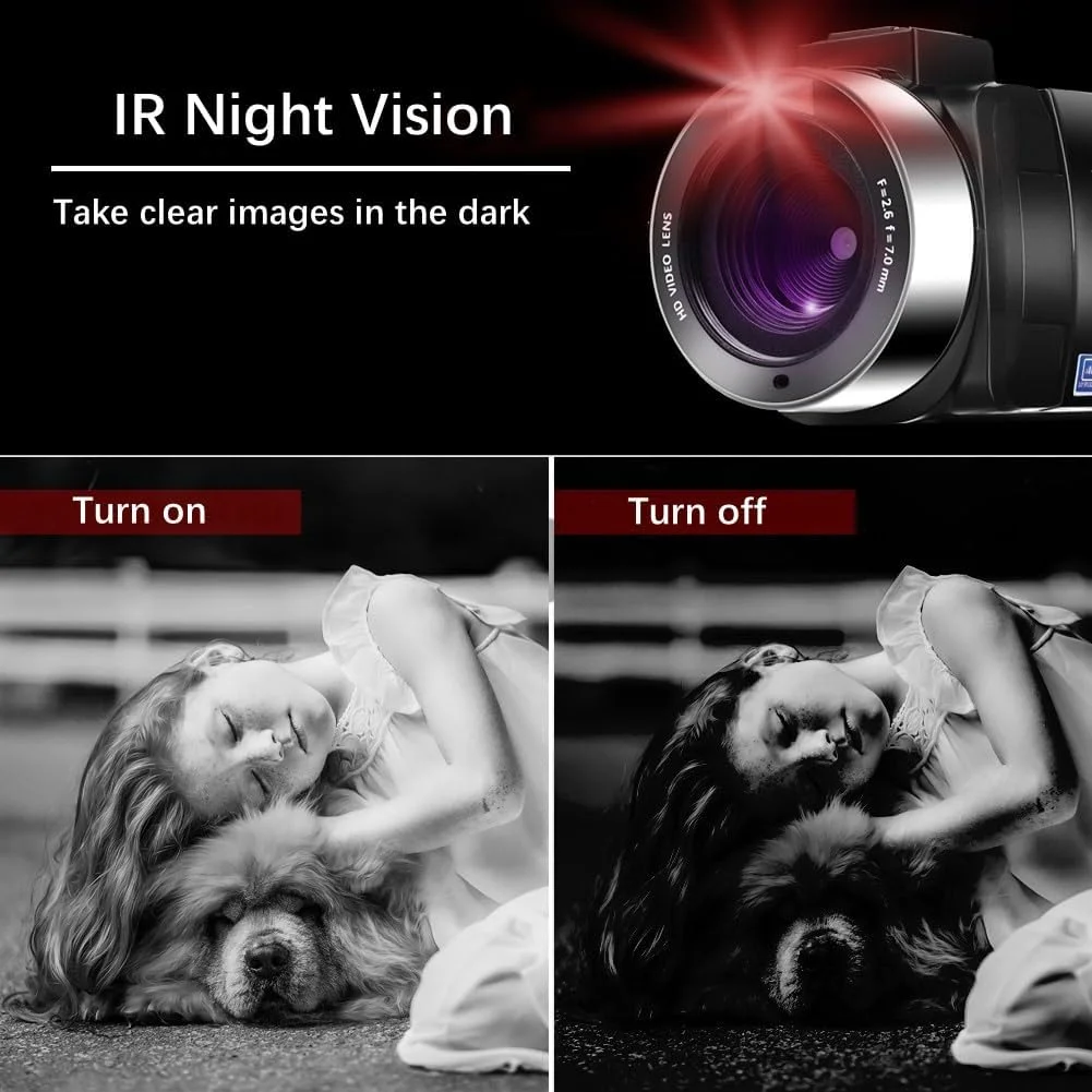 دوربین فیلمبرداری Yuejewlry 8K 64MP با زوم دیجیتال 18X، دوربین وبلاگ نویسی یوتیوب، وب کم، دید در شب IR، صفحه لمسی 3.0 اینچی، کارت SD 32 گیگابایتی، کنترل از راه دور 2.4G و 2 باتری دوربین فیلمبرداری Yuejewlry 8K 64MP با زوم دیجیتال 18X، دوربین وبلاگ نویسی یوتیوب، وب کم، دید در شب IR، صفحه لمسی 3.0 اینچی، کارت SD 32 گیگابایتی، کنترل از راه دور 2.4G و 2 باتری