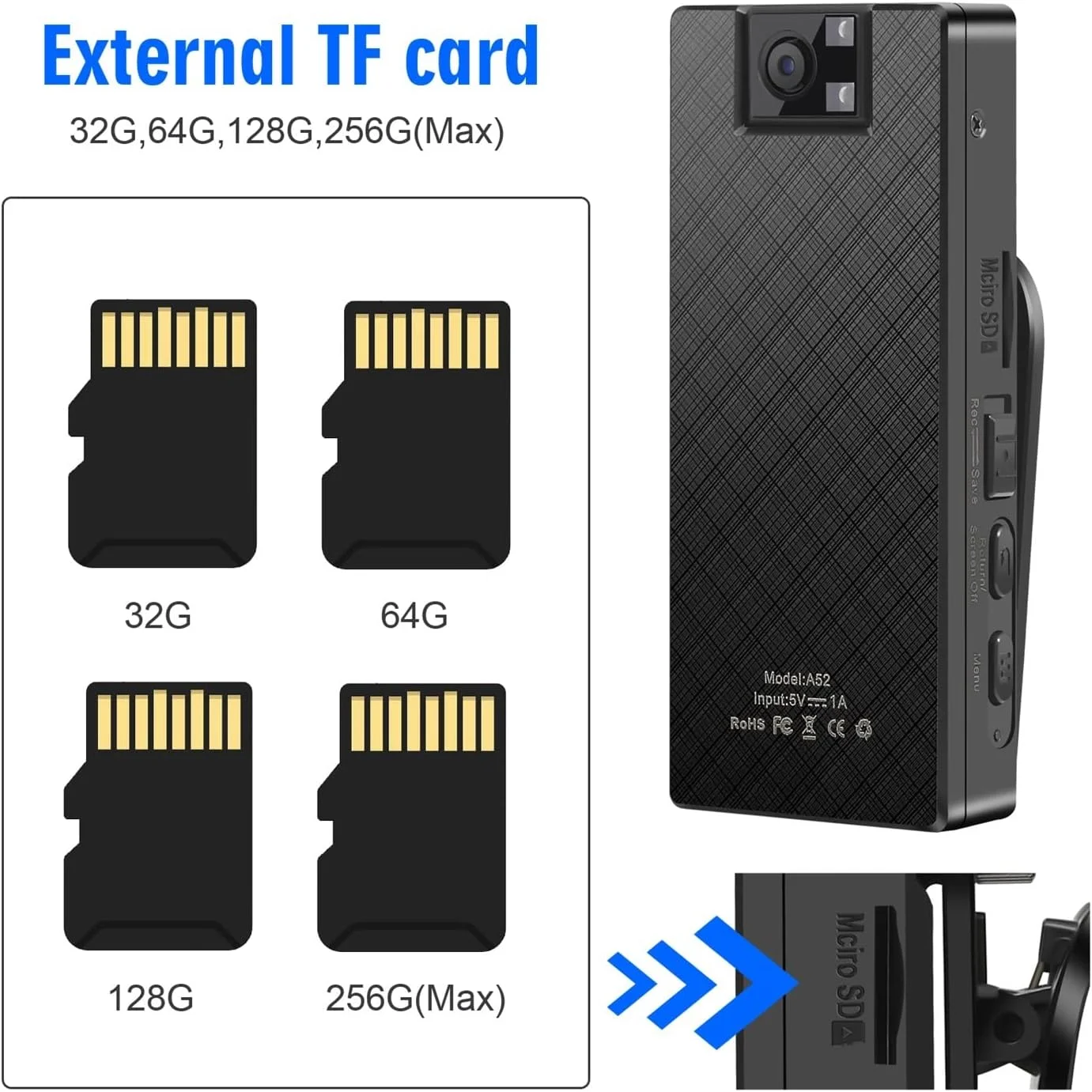 دوربین فیلمبرداری ورزشی A52 Full HD 1080P با قابلیت تشخیص حرکت و گیره پشتی چرخان 360 درجه - ثبت هر لحظه شما. (رنگ: A52، اندازه: با 128 گیگابایت) دوربین فیلمبرداری ورزشی A52 Full HD 1080P با قابلیت تشخیص حرکت و گیره پشتی چرخان 360 درجه - ثبت هر لحظه شما. (رنگ: A52، اندازه: با 128 گیگابایت)