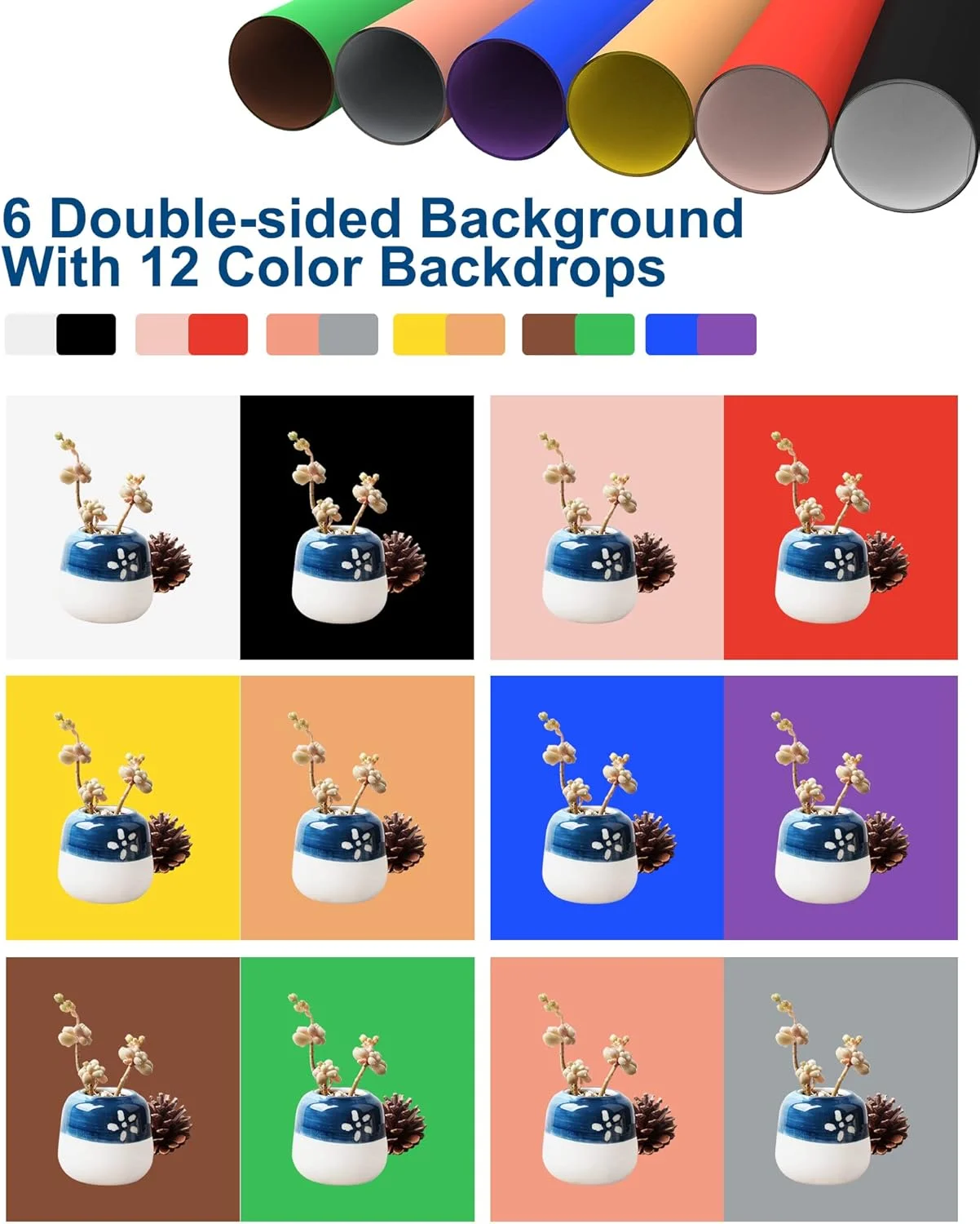 جعبه نور استودیویی ارتقا یافته PULUZ 16 اینچ / 40 سانتی متر، چادر نور عکس تاشو آسان قابل حمل، کیت چادر عکاسی حرفه ای سه رنگ با نورهای LED 144 و 6 پس زمینه (12 رنگ) جعبه نور استودیویی ارتقا یافته PULUZ 16 اینچ / 40 سانتی متر، چادر نور عکس تاشو آسان قابل حمل، کیت چادر عکاسی حرفه ای سه رنگ با نورهای LED 144 و 6 پس زمینه (12 رنگ)