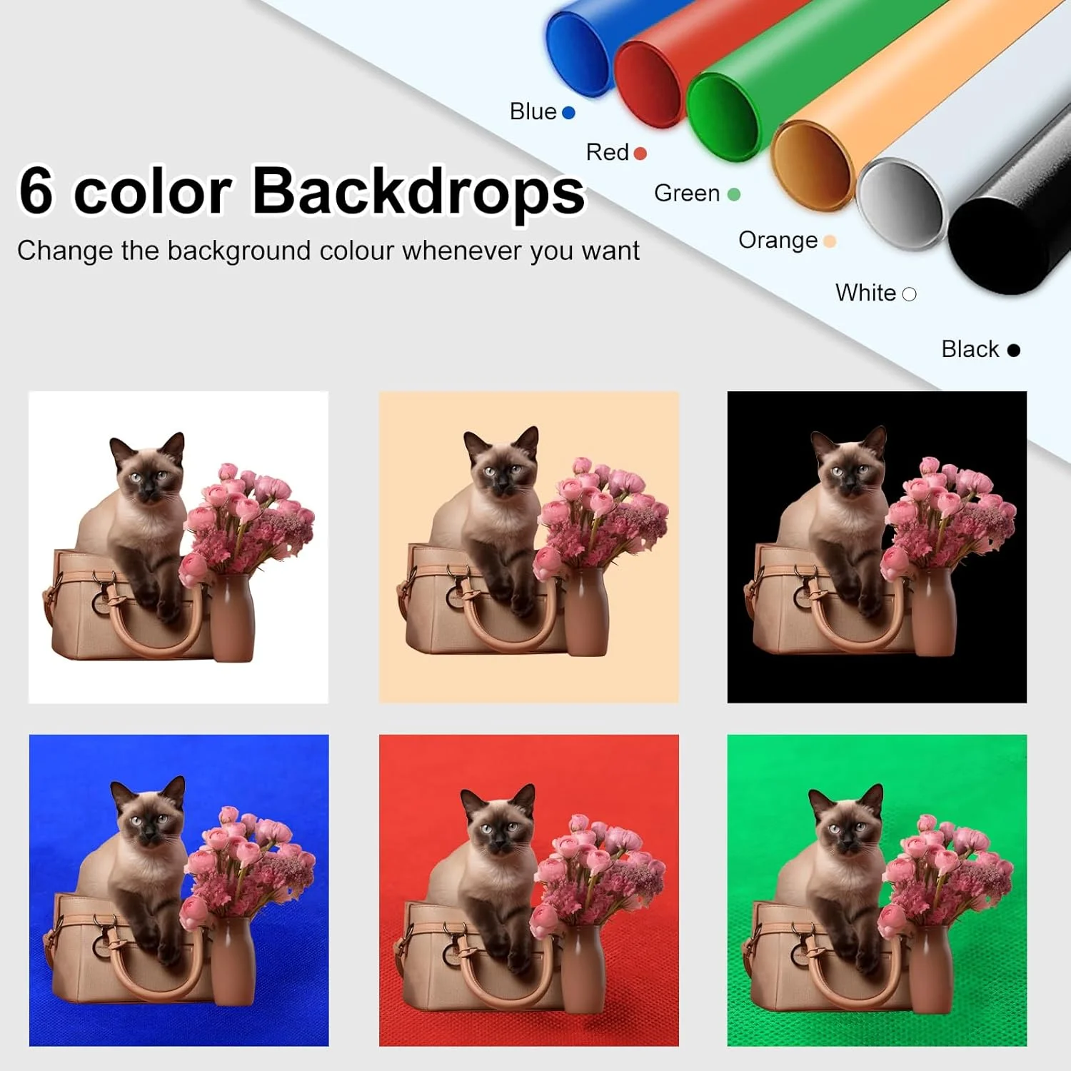 جعبه نور استودیویی قابل حمل PULUZ، 60x60x60 سانتی متر، چادر نور LED 5500K مینی 60 وات، کیت چادر استودیویی عکاسی با 3 پس زمینه قابل جابجایی مشکی نارنجی سفید دوشاخه UK جعبه نور استودیویی قابل حمل PULUZ، 60x60x60 سانتی متر، چادر نور LED 5500K مینی 60 وات، کیت چادر استودیویی عکاسی با 3 پس زمینه قابل جابجایی مشکی نارنجی سفید دوشاخه UK