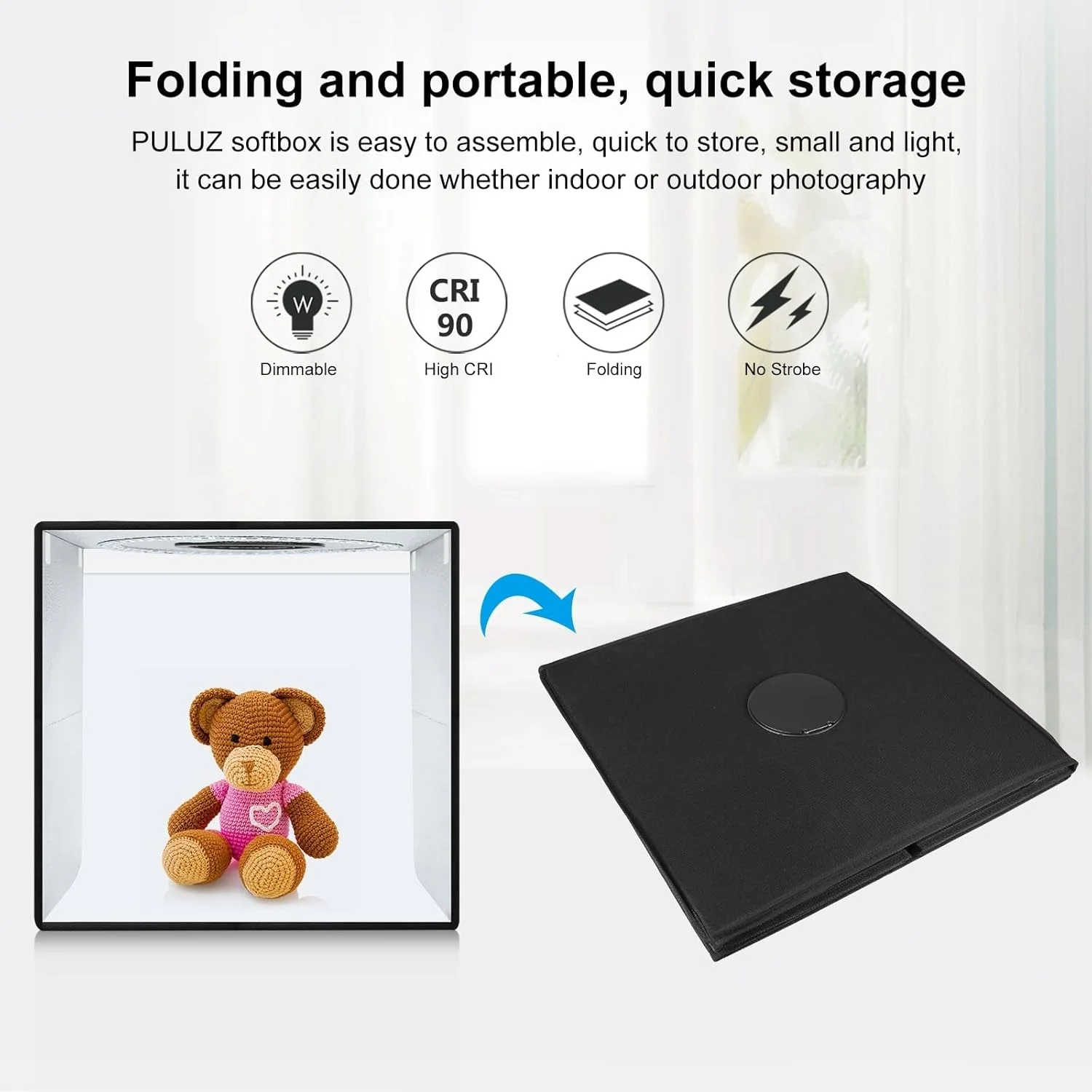جعبه نور استودیویی قابل حمل PULUZ، چادر نور عکاسی 50cm x 50cm، چادر استودیویی عکاسی حرفه ای با نور قابل تنظیم و 12 پس زمینه رنگی، CRI≥90، جعبه عکس برای عکاسی محصول جعبه نور استودیویی قابل حمل PULUZ، چادر نور عکاسی 50cm x 50cm، چادر استودیویی عکاسی حرفه ای با نور قابل تنظیم و 12 پس زمینه رنگی، CRI≥90، جعبه عکس برای عکاسی محصول