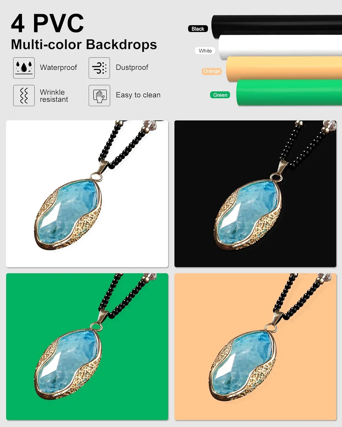 جعبه نور و سافت باکس ارتقا یافته PULUZ، چادر عکاسی حرفه ای 16"x16" با 480 چراغ LED، جعبه نور استودیوی عکس با 4 پس زمینه PVC رنگی برای عکاسی از جواهرات و محصولات