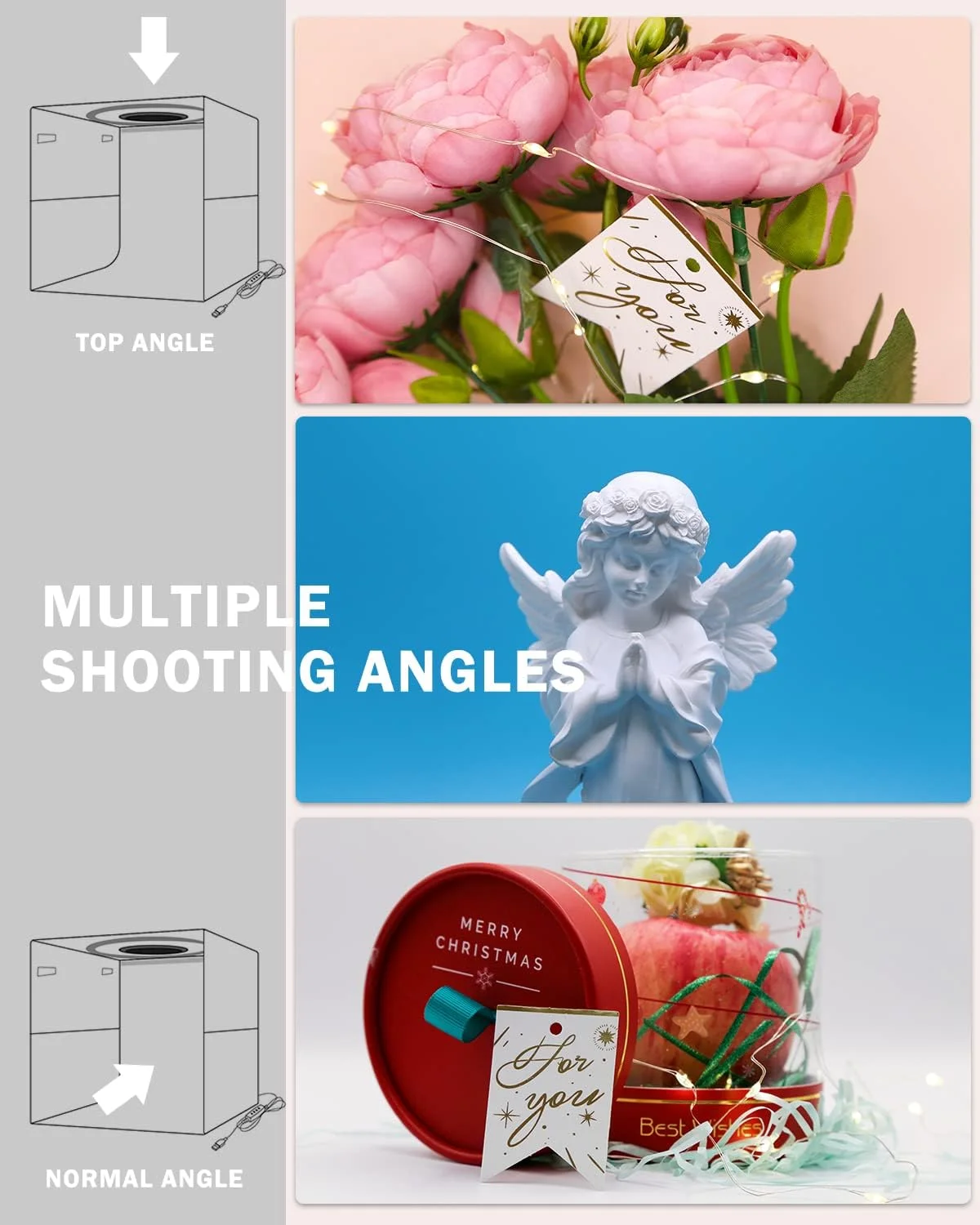 جعبه نور استودیویی تاشو و قابل حمل PULUZ با قطر 25 سانتی متر، جعبه نور با روشنایی قابل تنظیم، کیت چادر عکاسی با چراغ های LED و 12 پس زمینه رنگی جعبه نور استودیویی تاشو و قابل حمل PULUZ با قطر 25 سانتی متر، جعبه نور با روشنایی قابل تنظیم، کیت چادر عکاسی با چراغ های LED و 12 پس زمینه رنگی